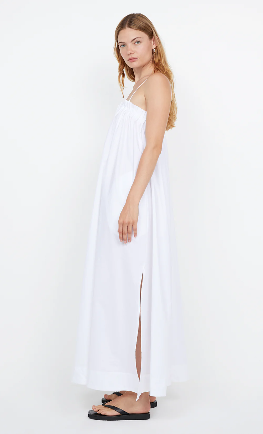 ALUCA PINTUCK MAXI DRESS - WHITE - Image 2