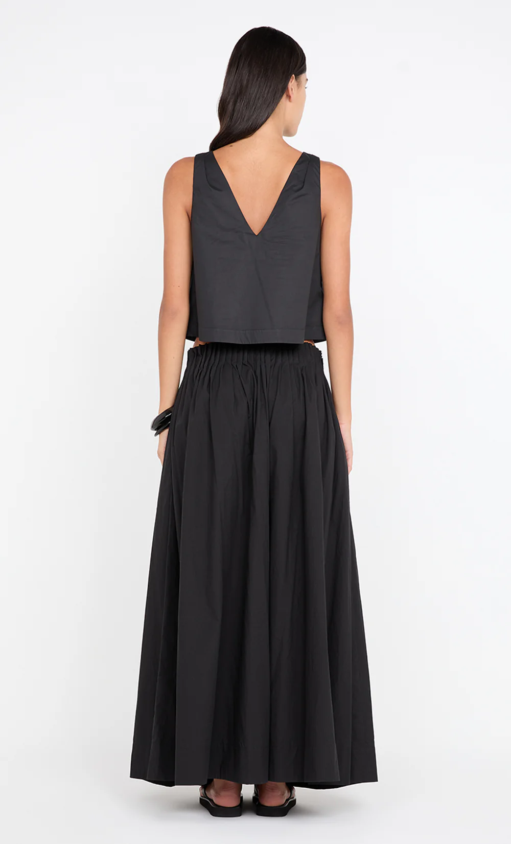 ALUCA PINTUCK MAXI SKIRT - BLACK - Image 5