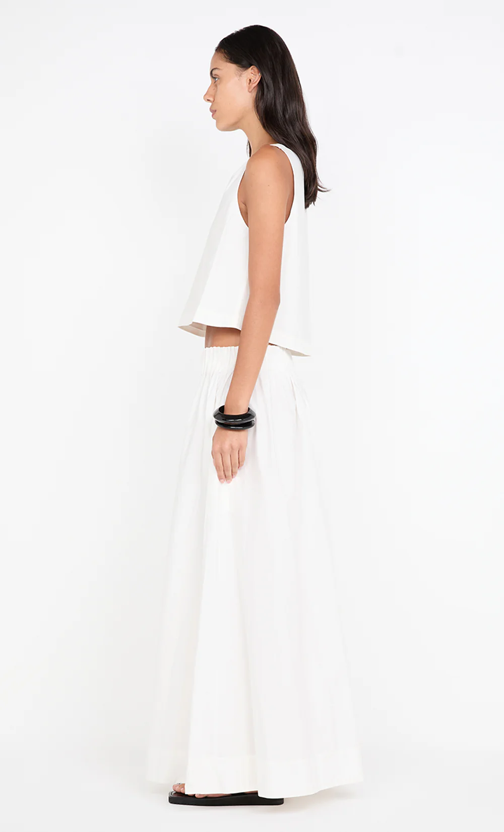 ALUCA PINTUCK MAXI SKIRT - WHITE - Image 3