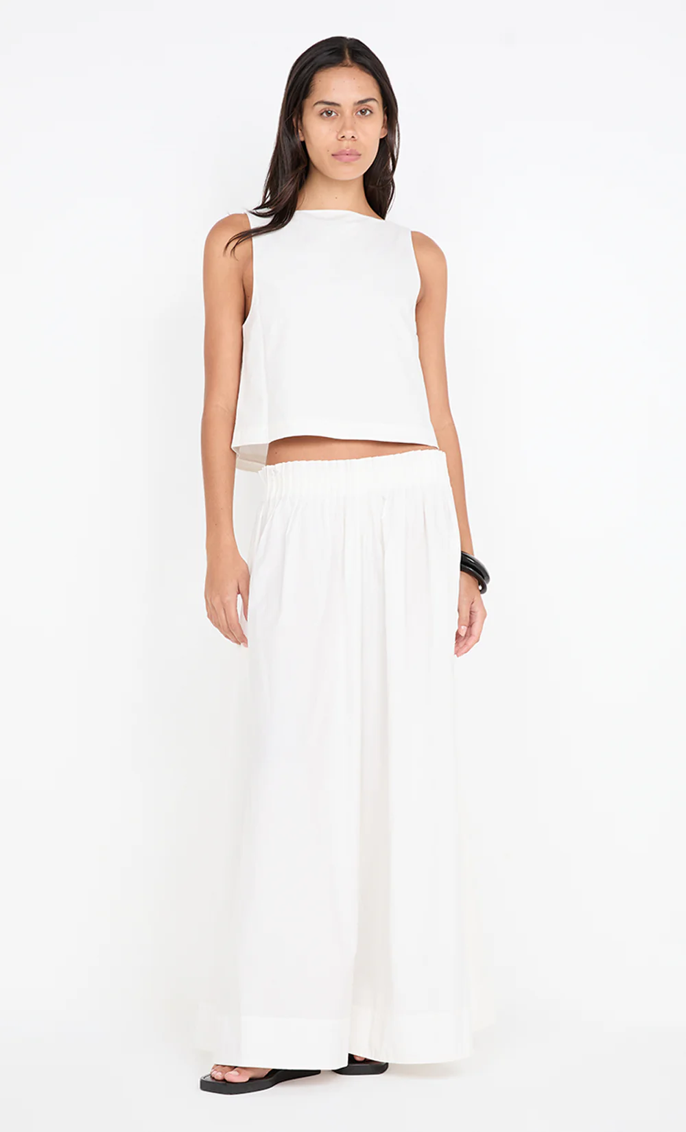 ALUCA PINTUCK MAXI SKIRT - WHITE - Image 6