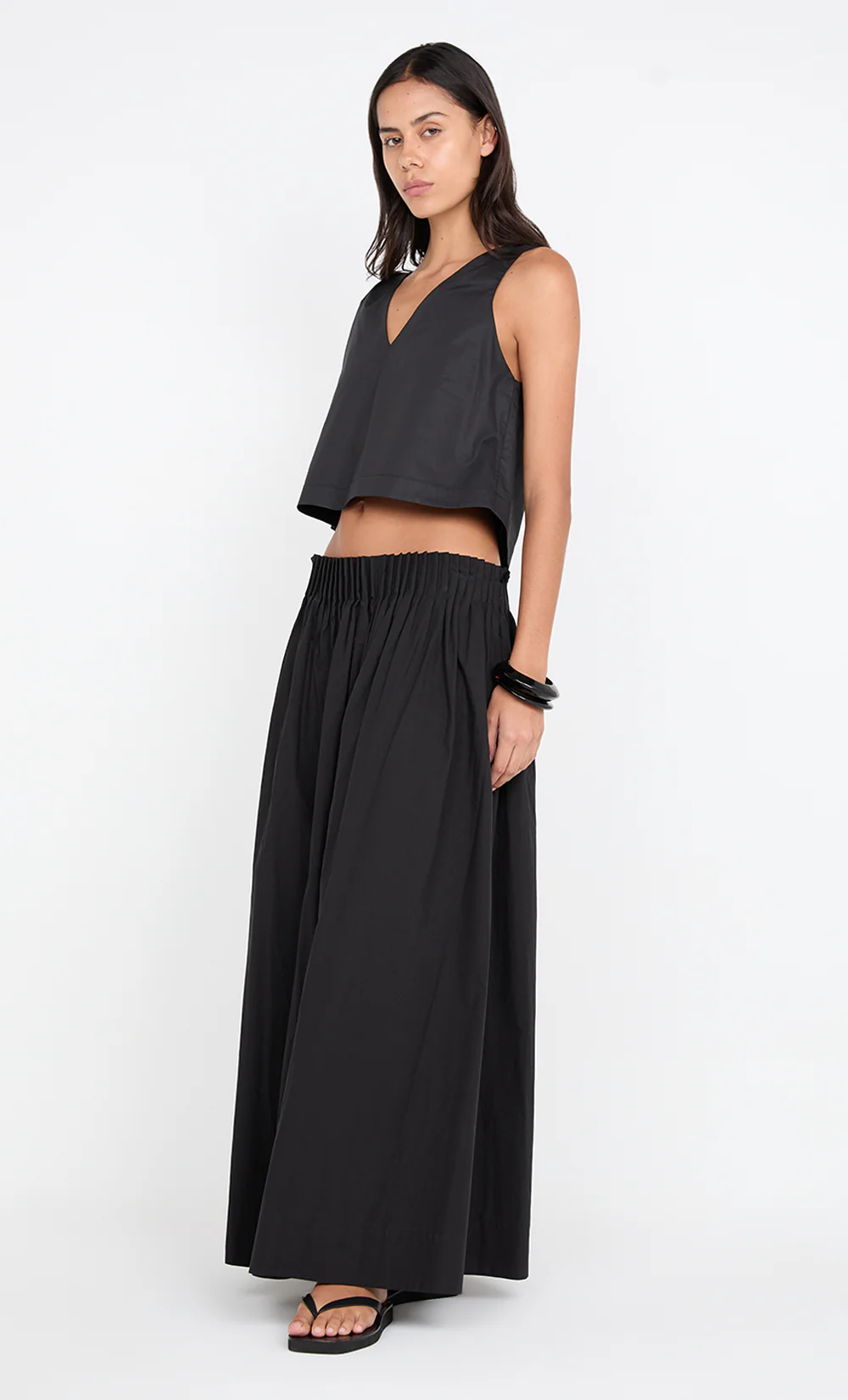ALUCA V NECK TOP - BLACK - Image 3
