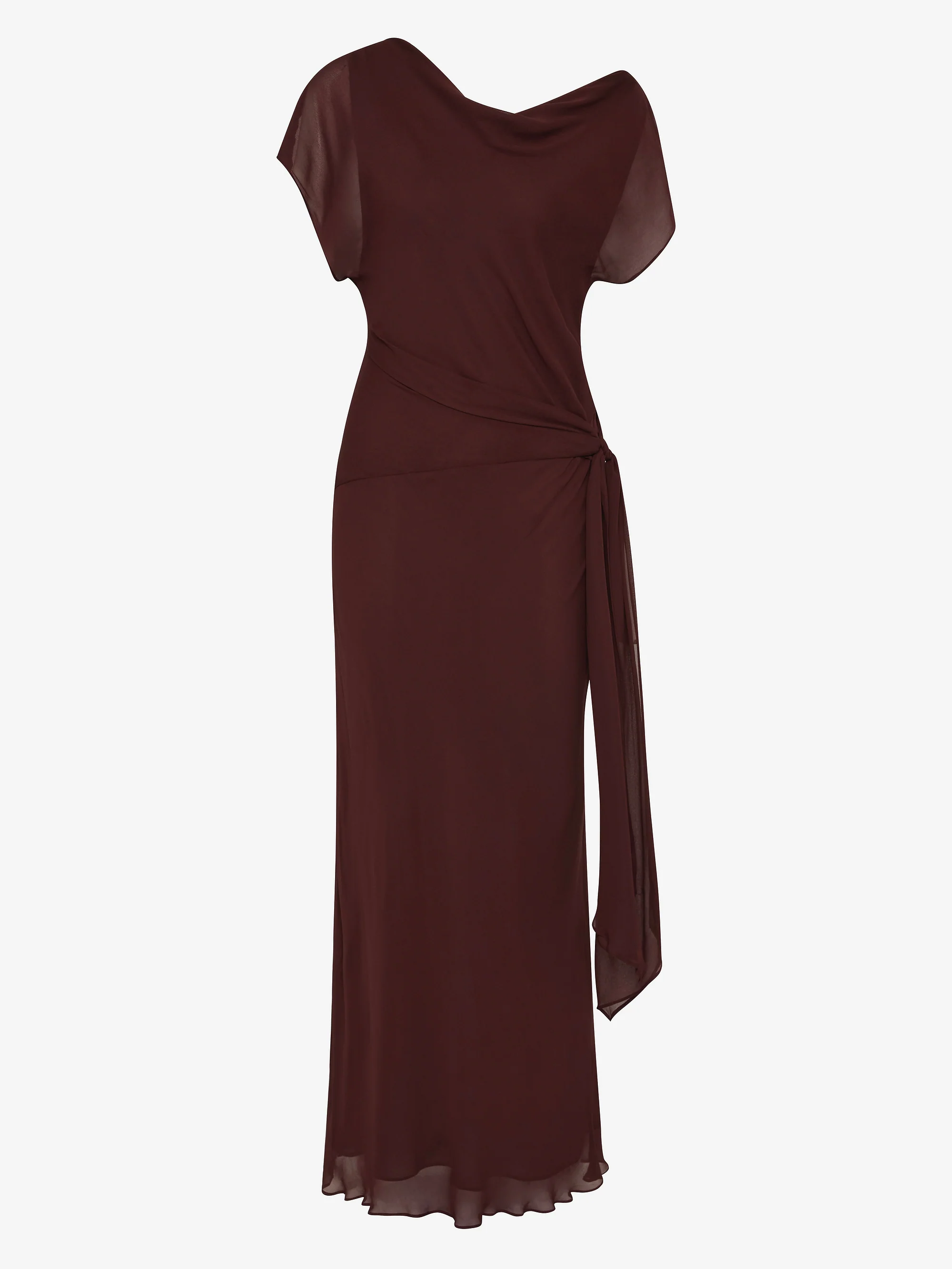 AMANDA DRAPE MAXI DRESS - RAISIN - Image 5