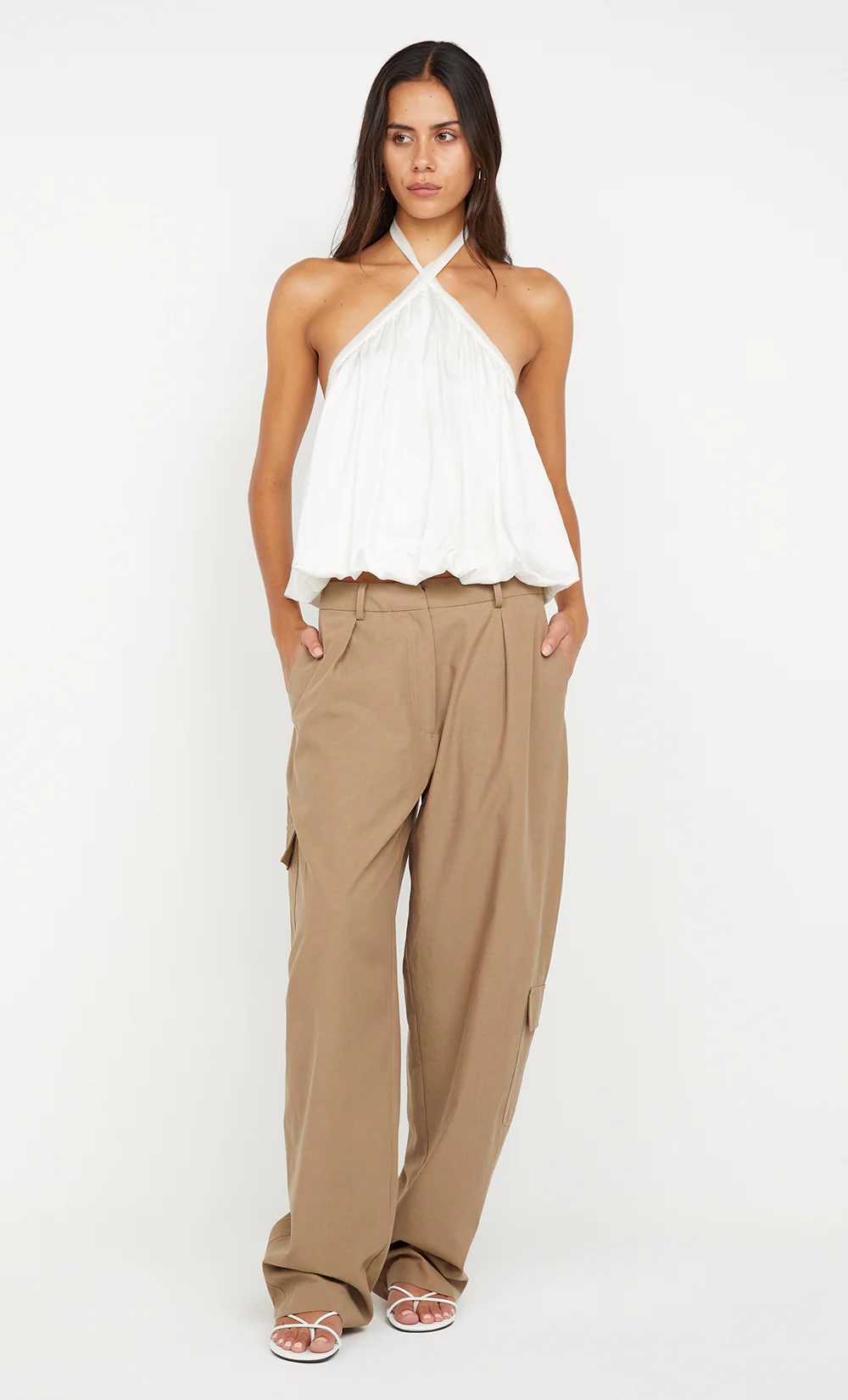 AMIAH HALTER TOP  - IVORY - Image 7