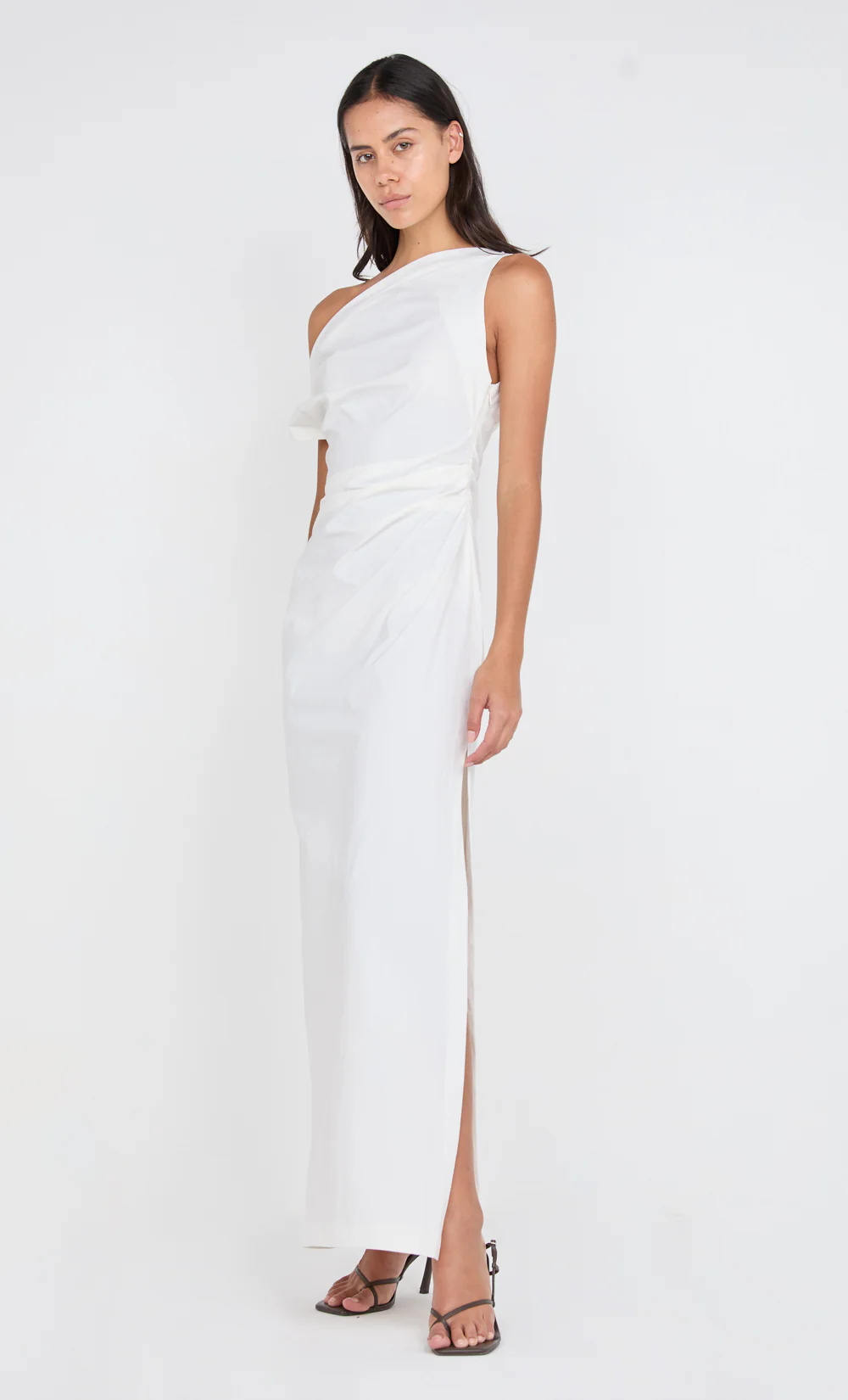 ANGELINA ASYM MAXI DRESS - IVORY - Image 2