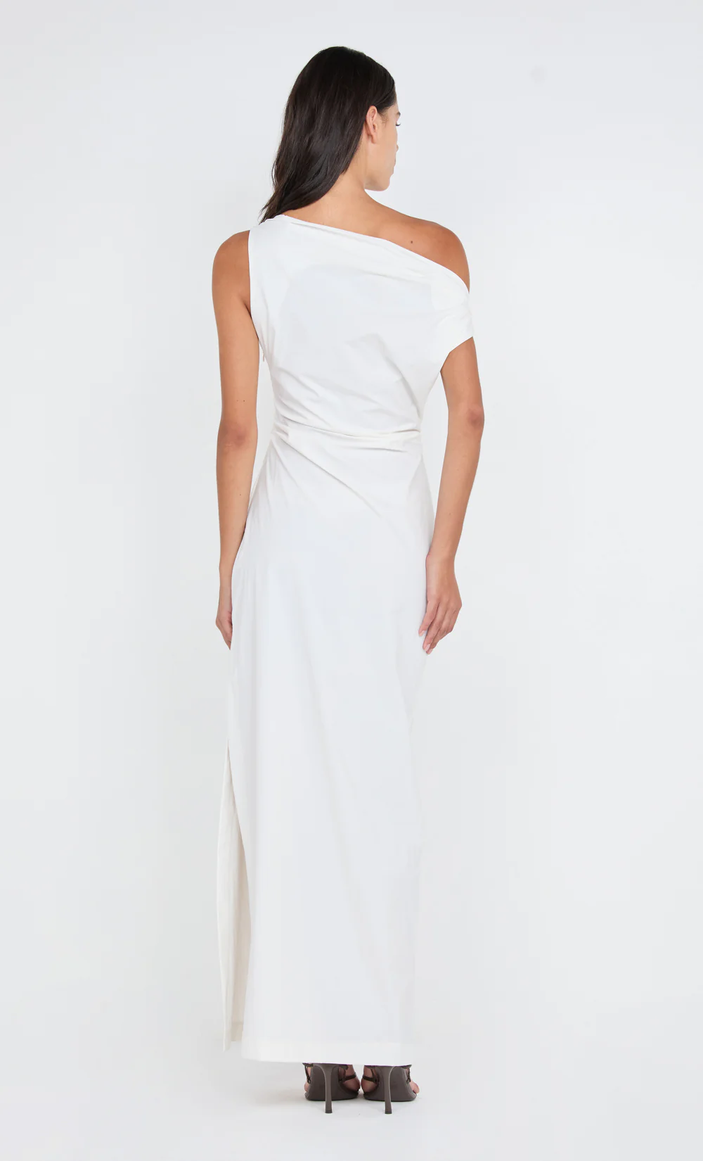 ANGELINA ASYM MAXI DRESS - IVORY - Image 4
