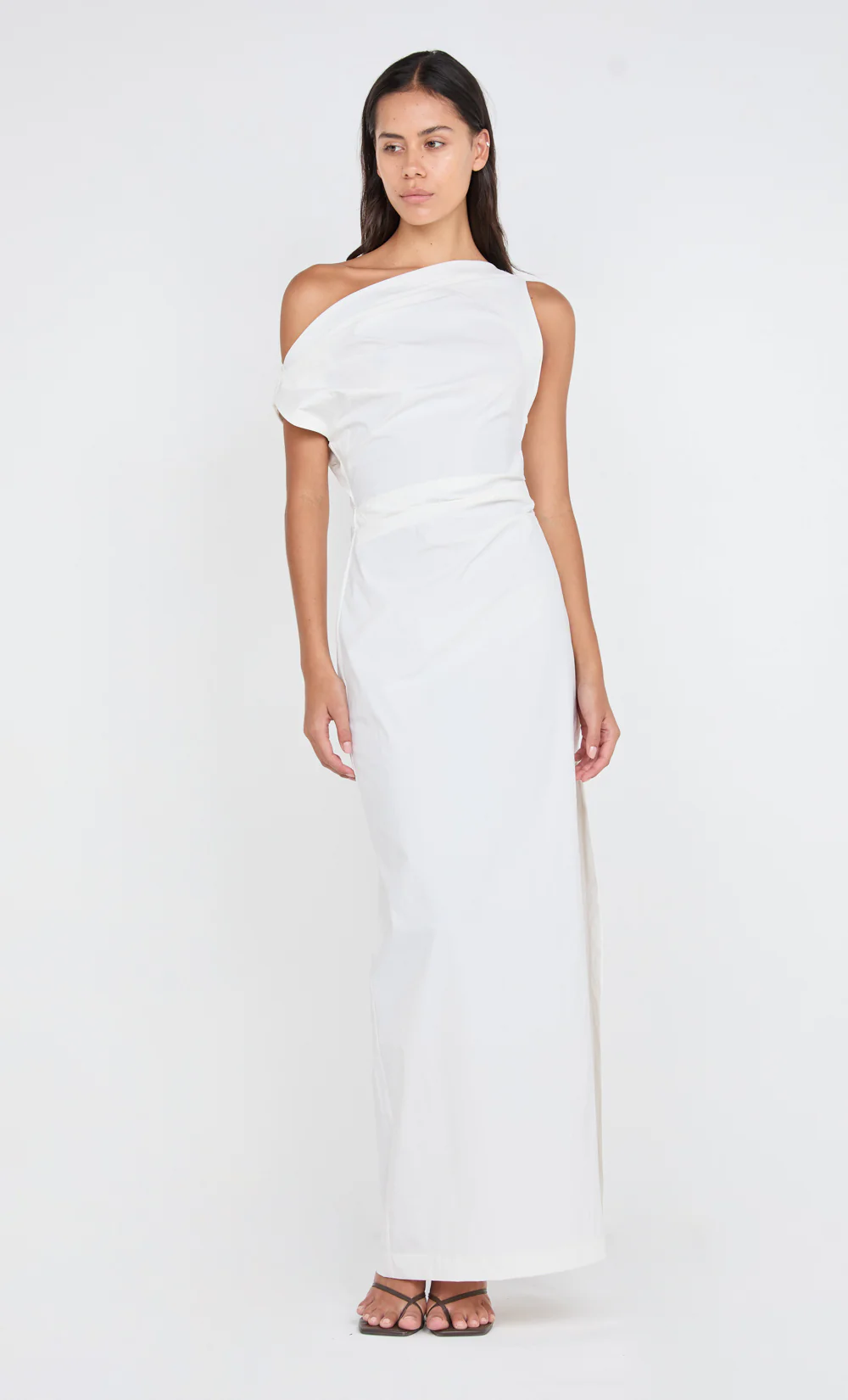 ANGELINA ASYM MAXI DRESS - IVORY - Image 5
