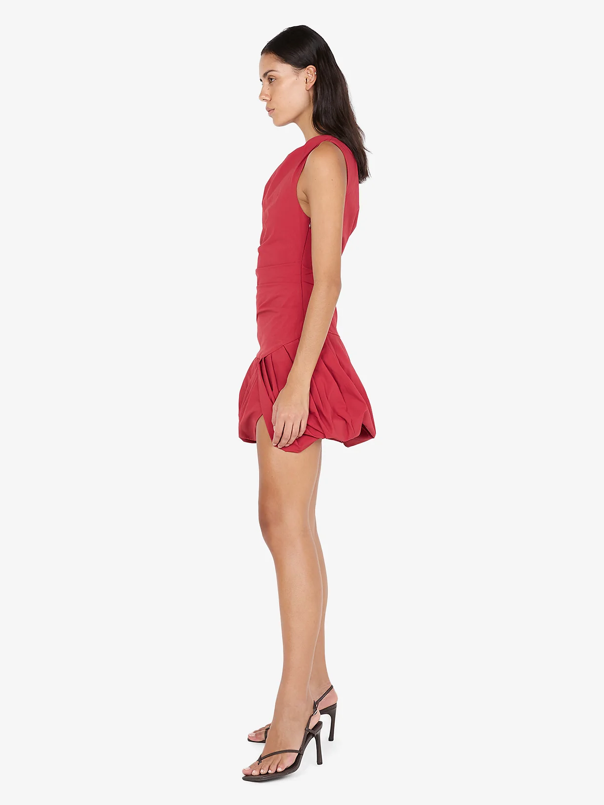 ANGELINA BUBBLE MINI DRESS - CHERRY - Image 3