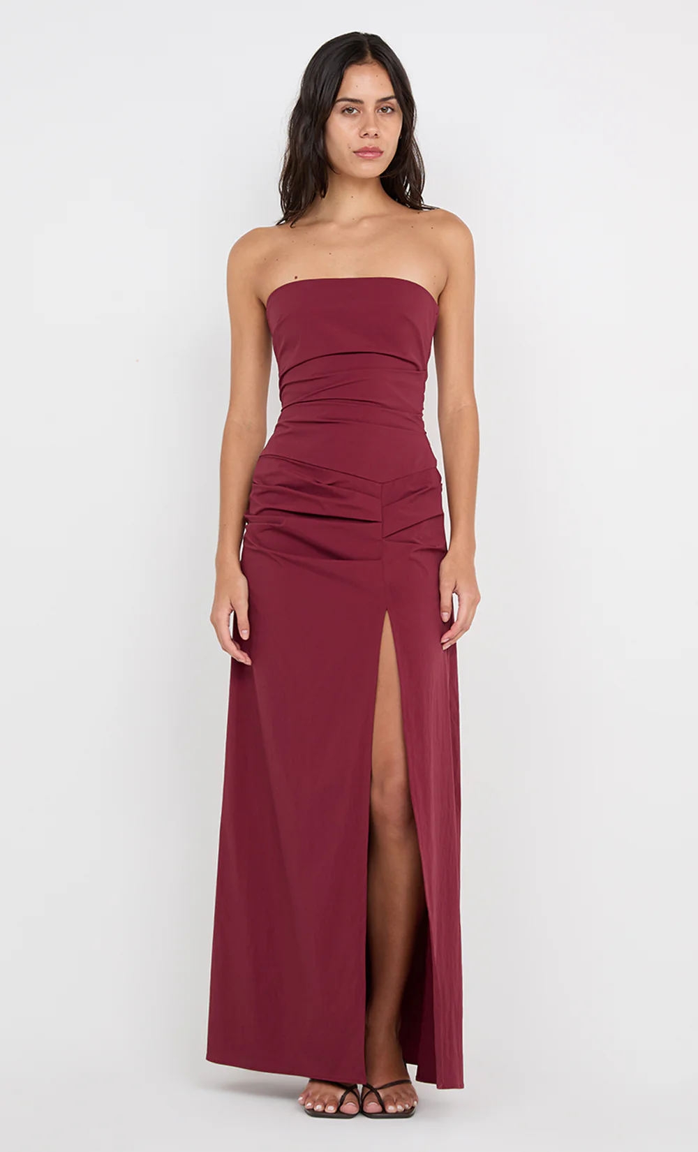ANGELINA STRAPLESS MAXI DRESS - PLUM