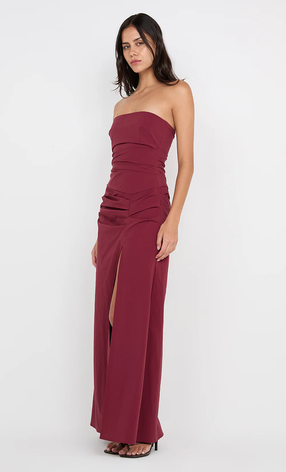 ANGELINA STRAPLESS MAXI DRESS - PLUM - Image 2