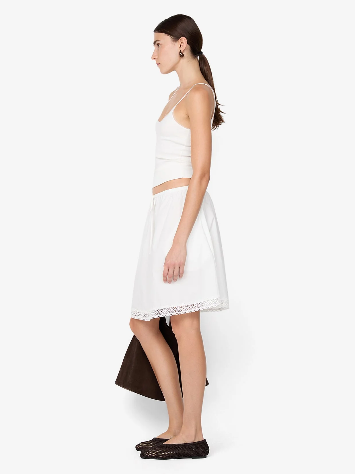 ARABELLE MIDI SKIRT - WHITE - Image 2