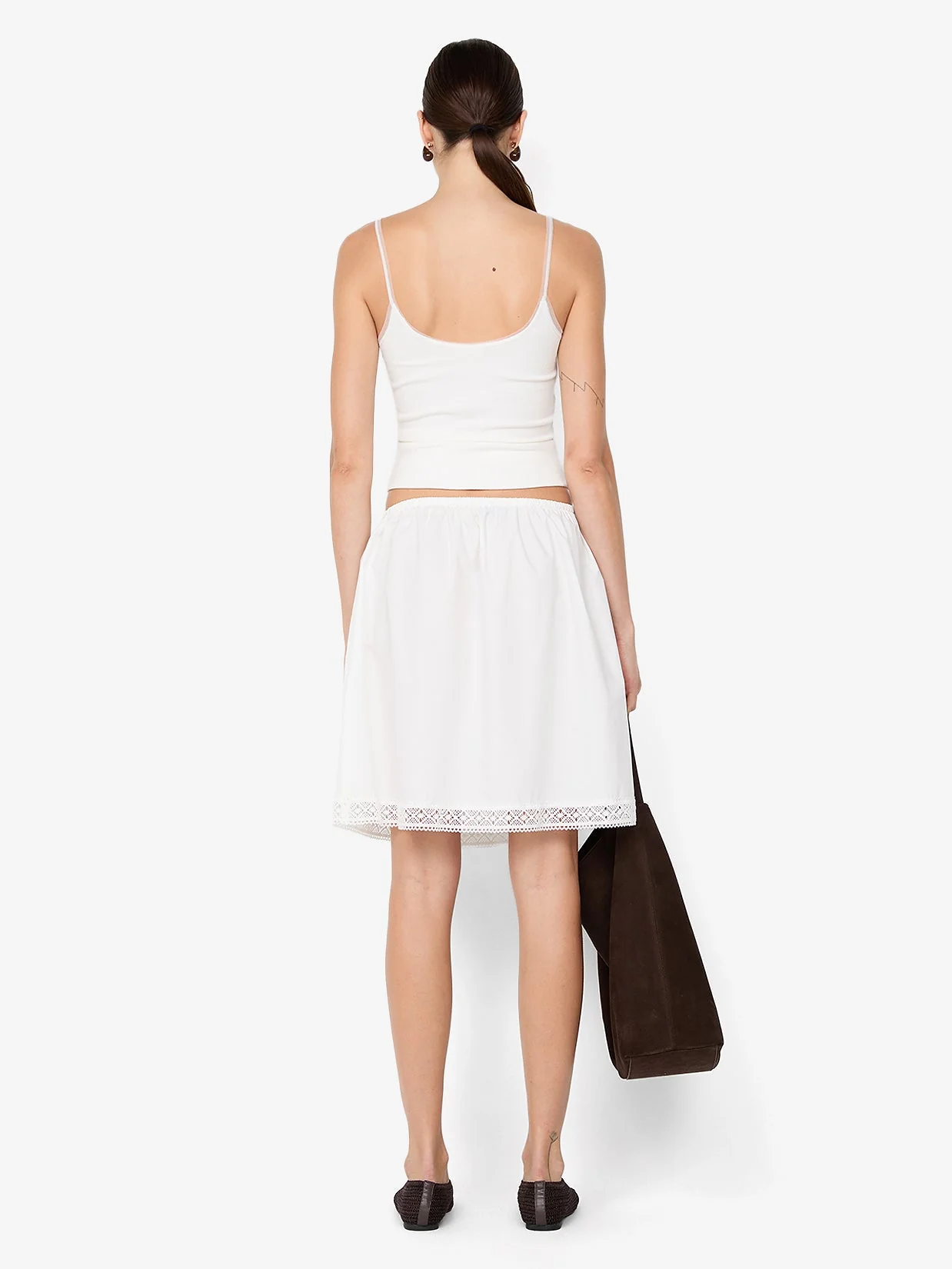 ARABELLE MIDI SKIRT - WHITE - Image 4