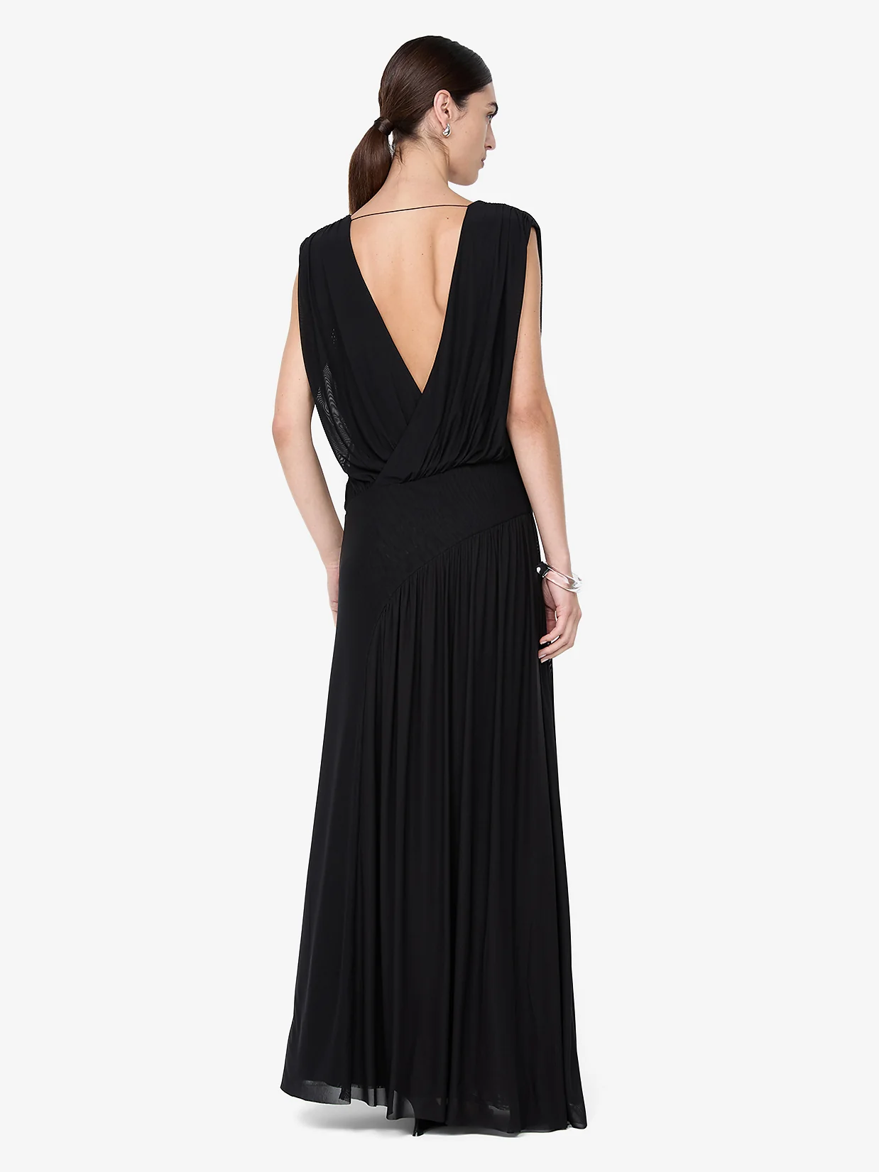 ASHLAN V NECK MAXI DRESS - BLACK - Image 3