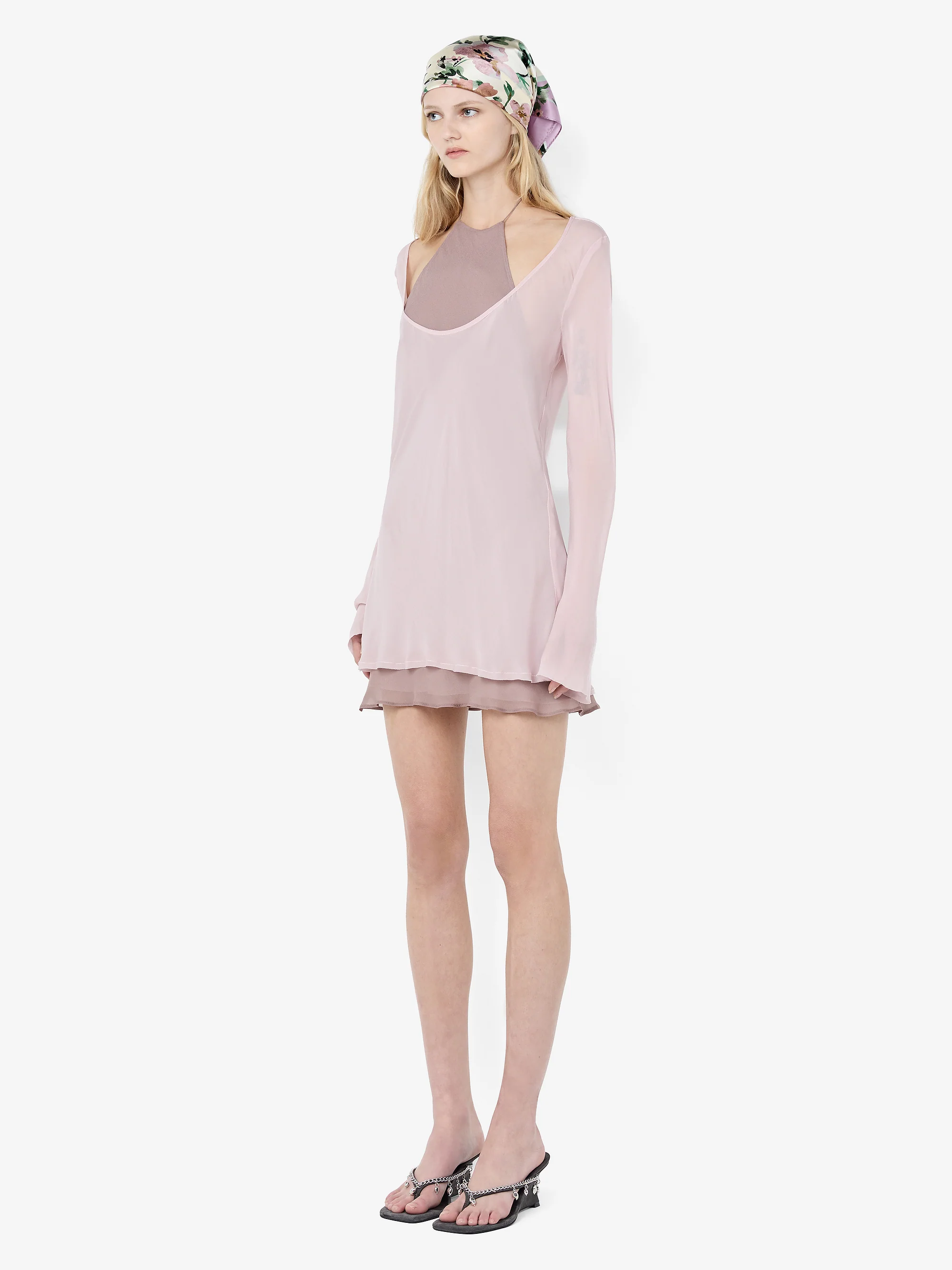 AUGUSTIN LAYERED MINI DRESS - MAUVE/MAUVE SMOKE - Image 2