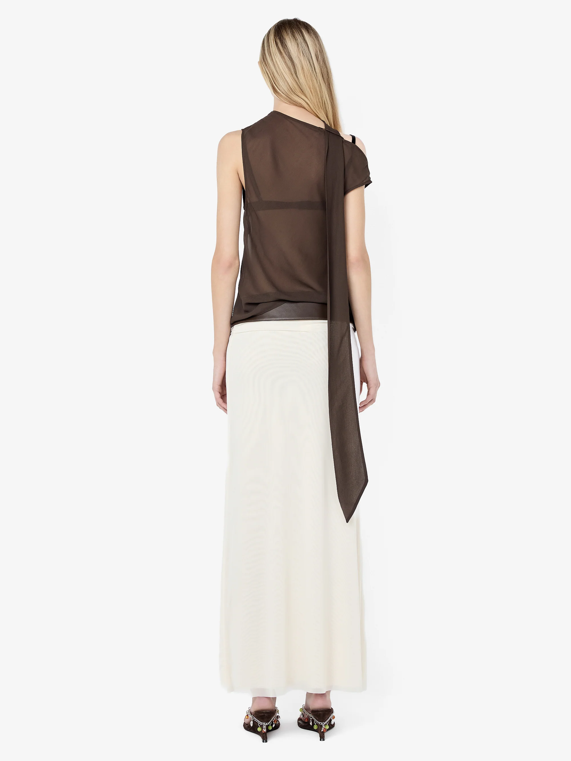AUGUSTIN SCARF TOP - DARK CHOCOLATE - Image 5