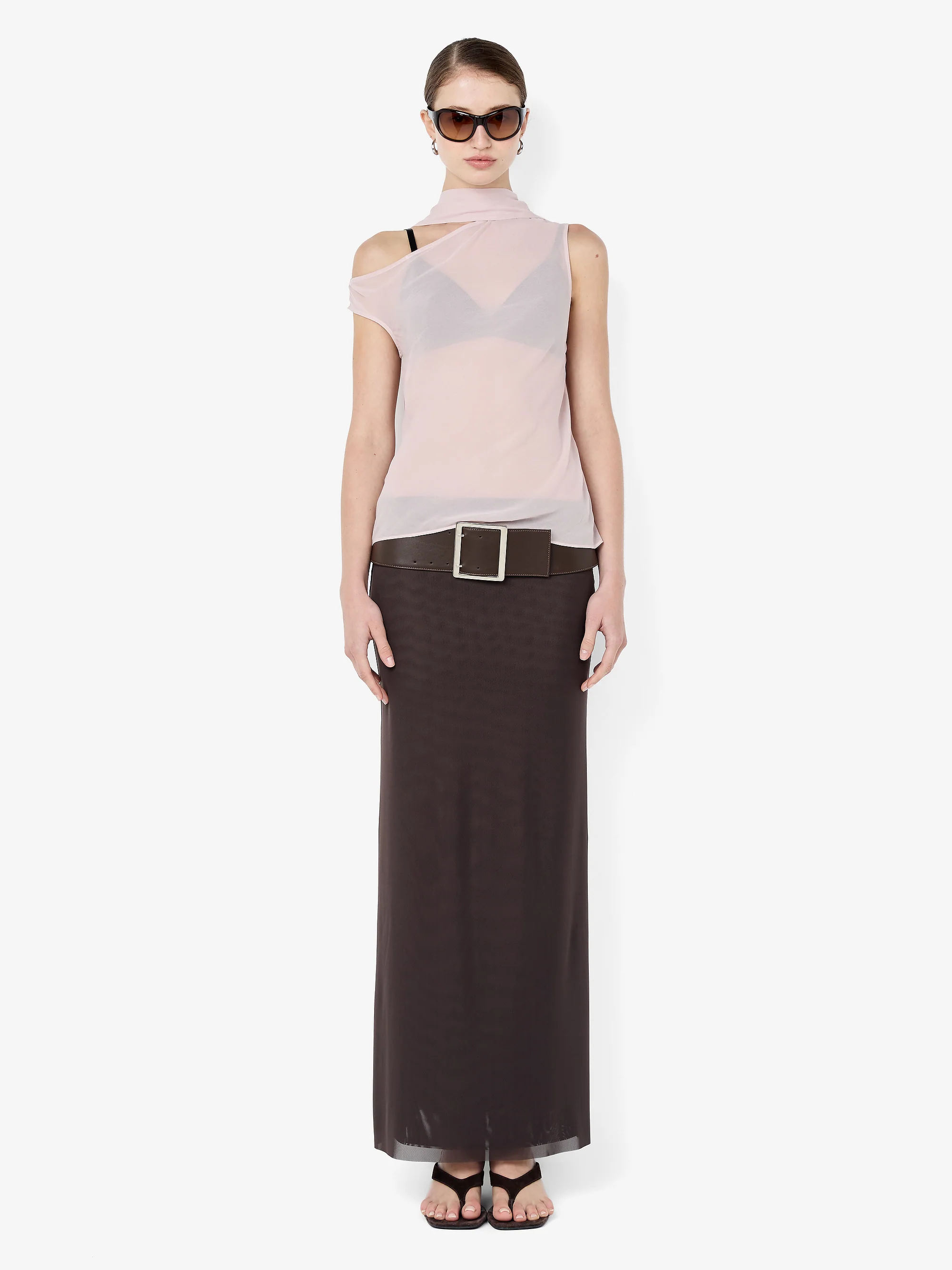 AUGUSTIN SCARF TOP - MAUVE