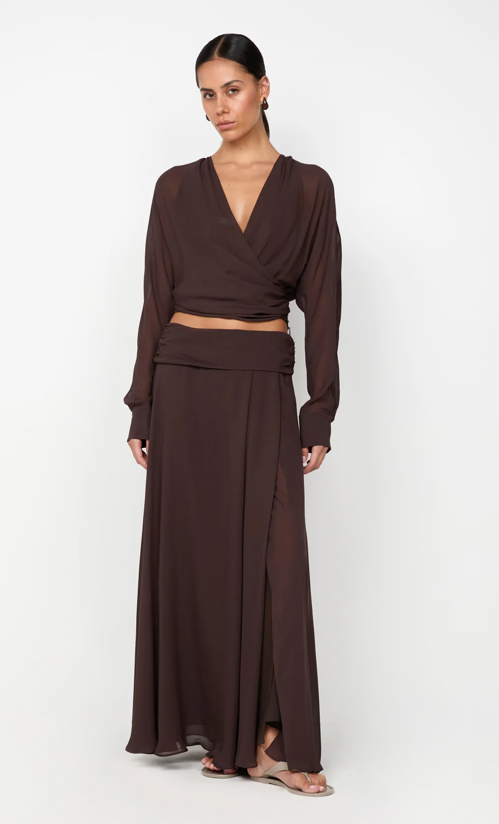 AURELIA MAXI SKIRT - DARK CHOCOLATE - Image 3