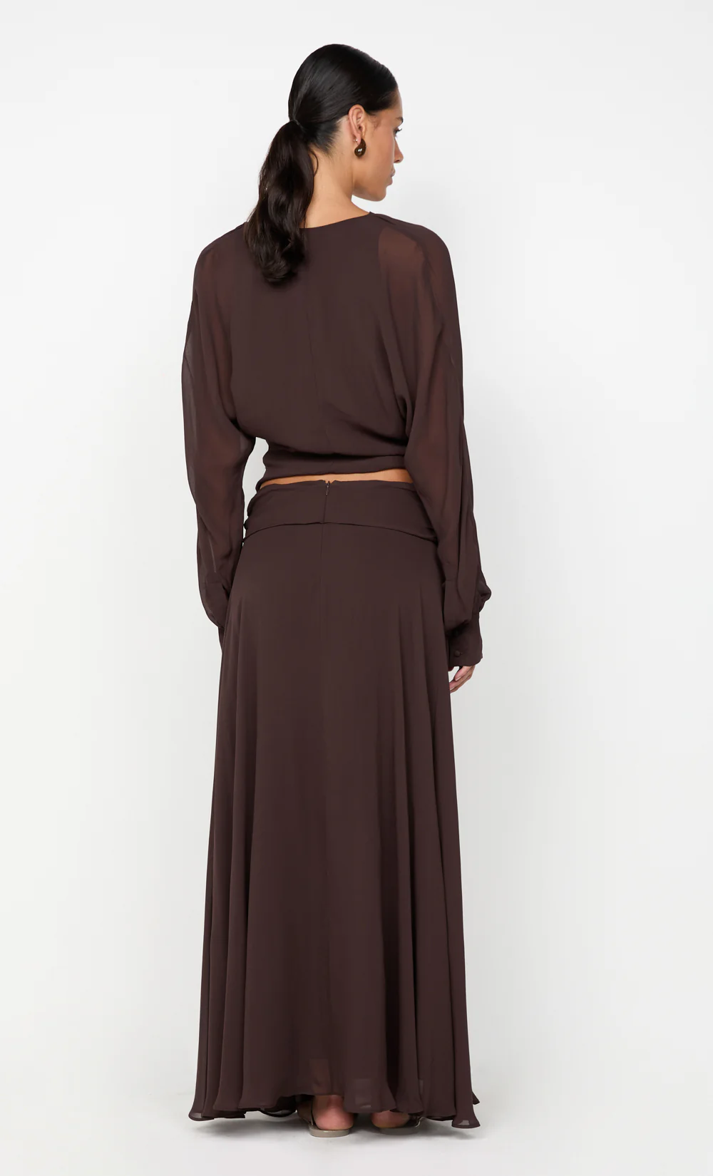 AURELIA MAXI SKIRT - DARK CHOCOLATE - Image 5