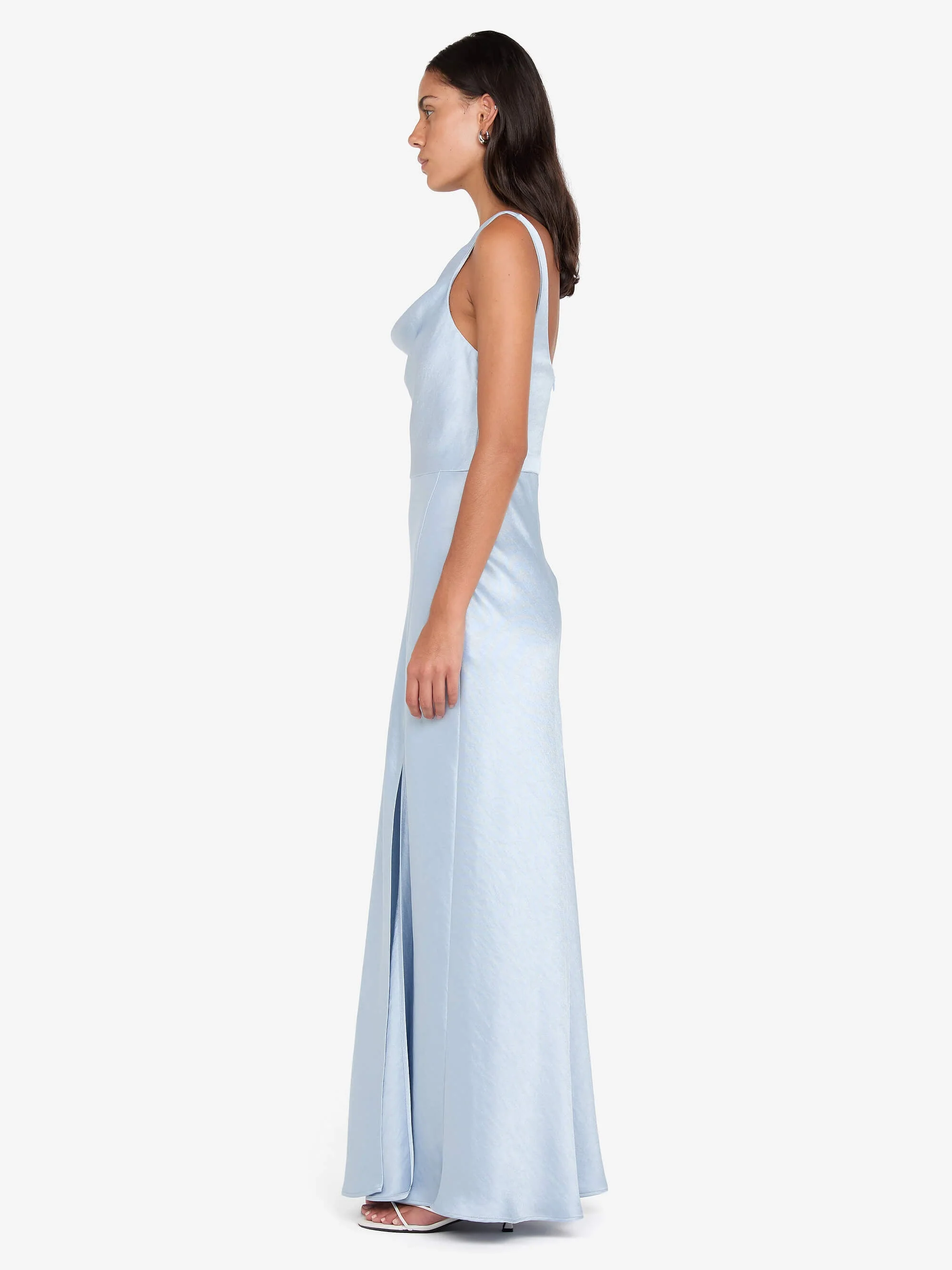 AUSTEN COWL NECK MAXI DRESS - DUSTY BLUE - Image 2