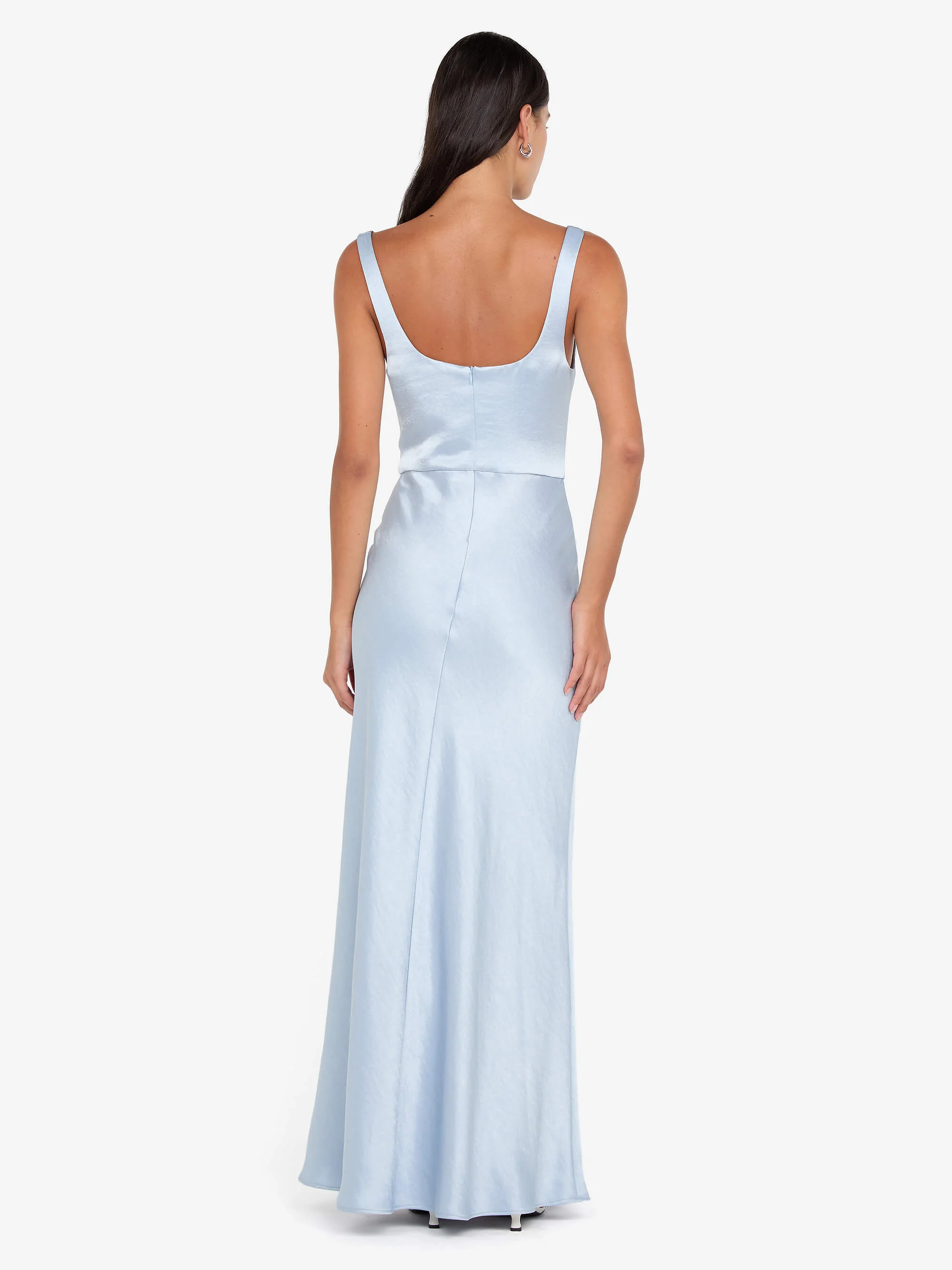 AUSTEN COWL NECK MAXI DRESS - DUSTY BLUE - Image 4