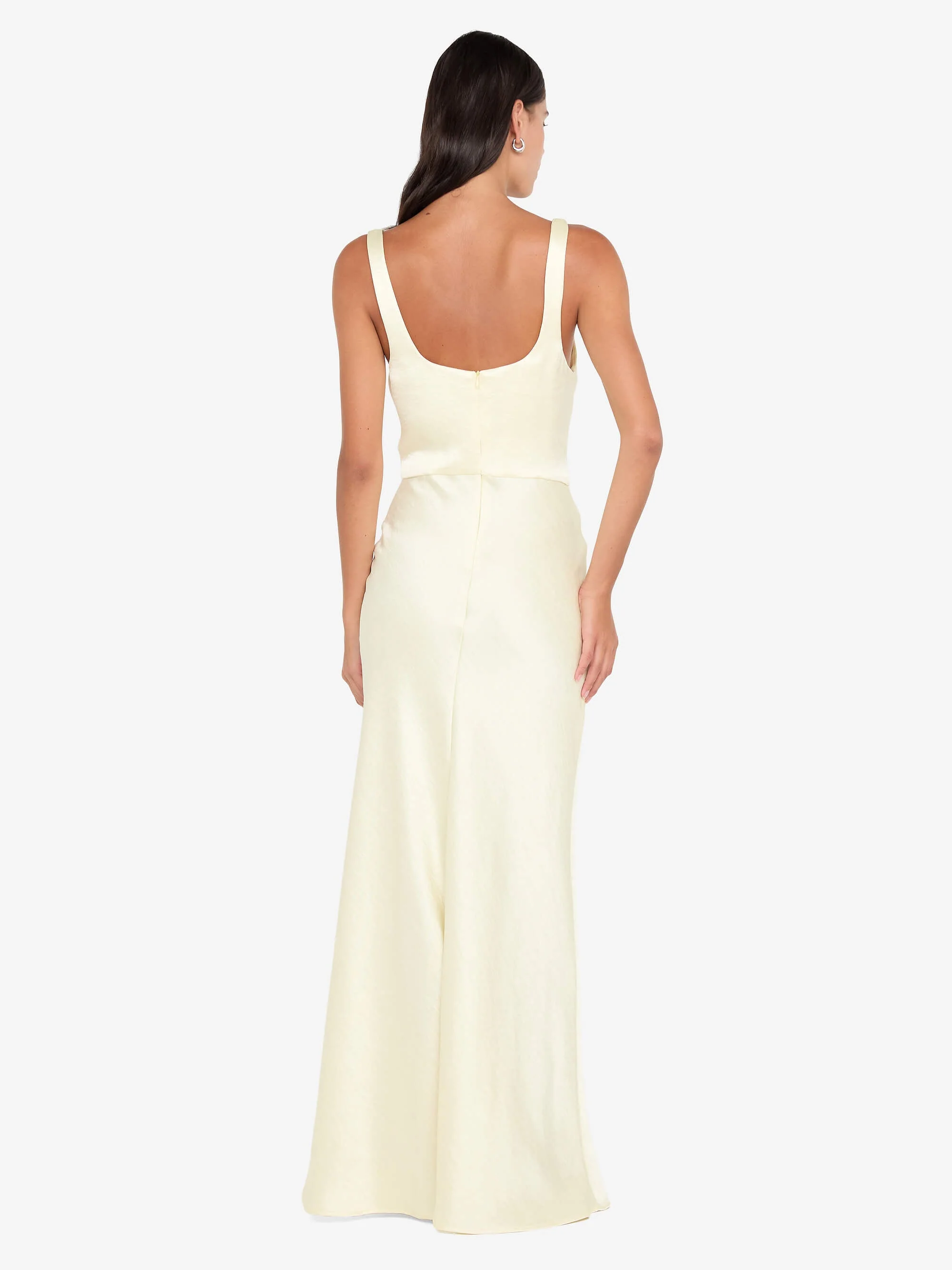 AUSTEN COWL NECK MAXI DRESS - ICE YELLOW - Image 3