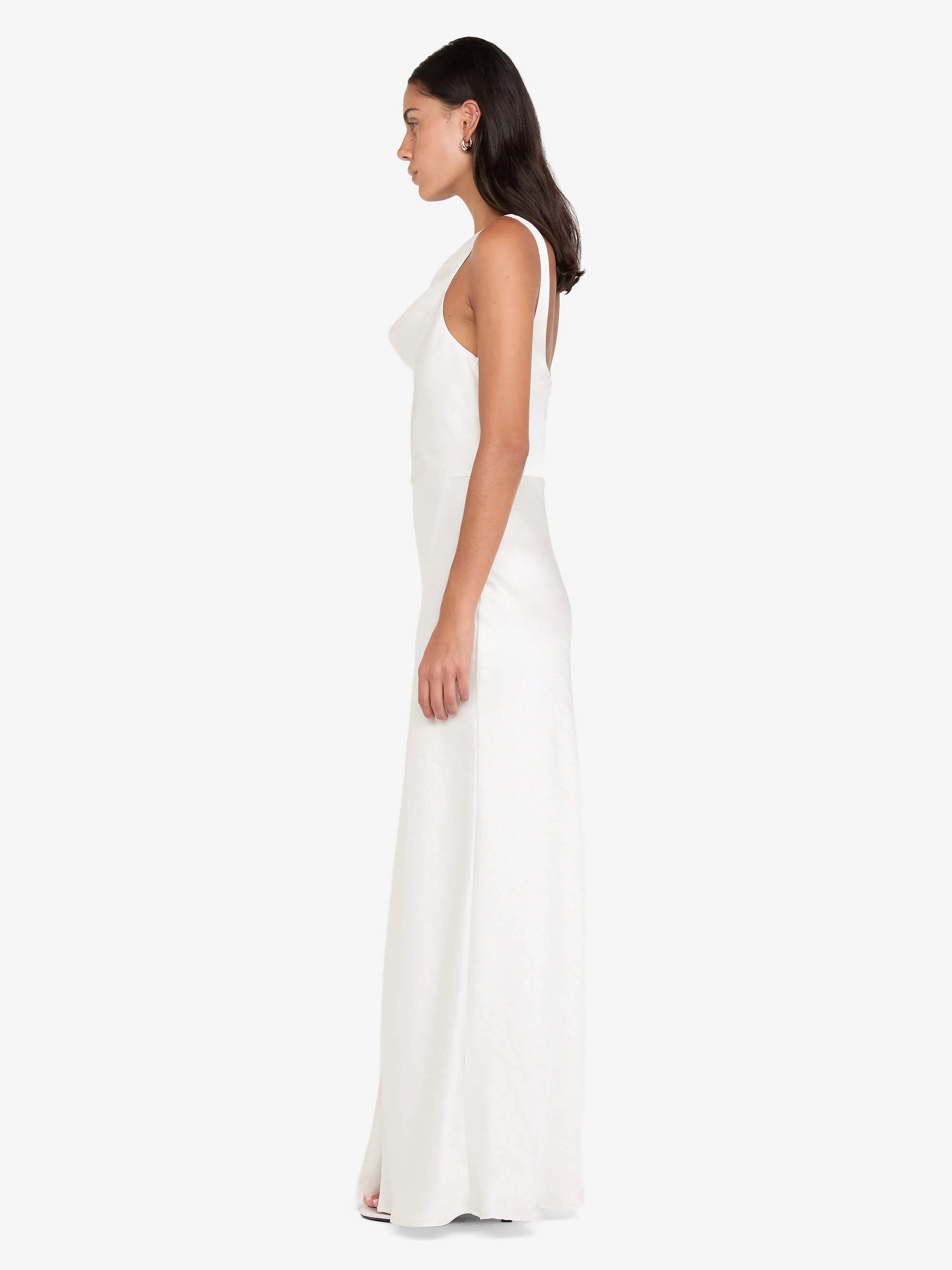 AUSTEN COWL NECK MAXI DRESS - IVORY - Image 4