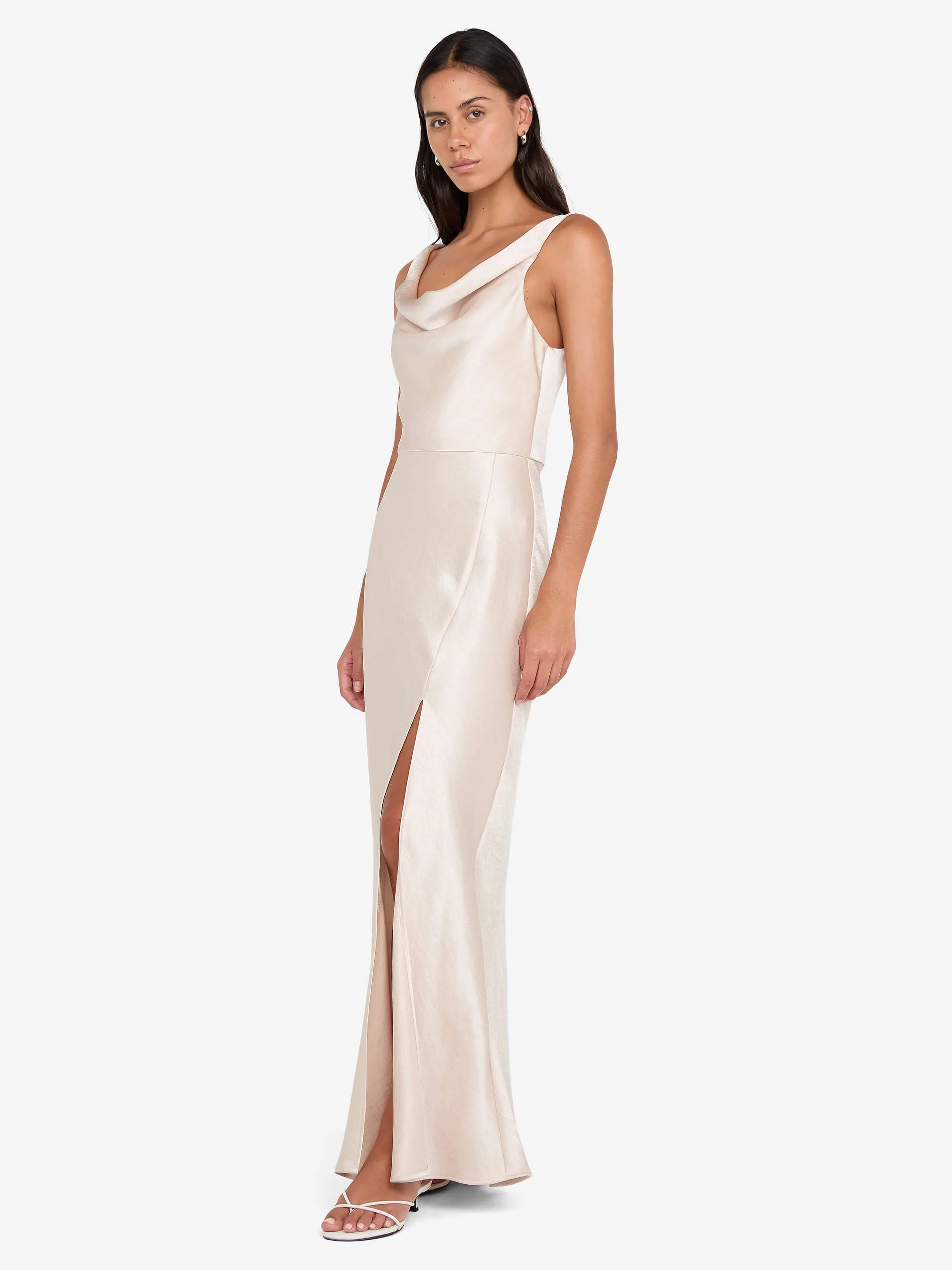 AUSTEN COWL NECK MAXI DRESS - SAND - Image 2