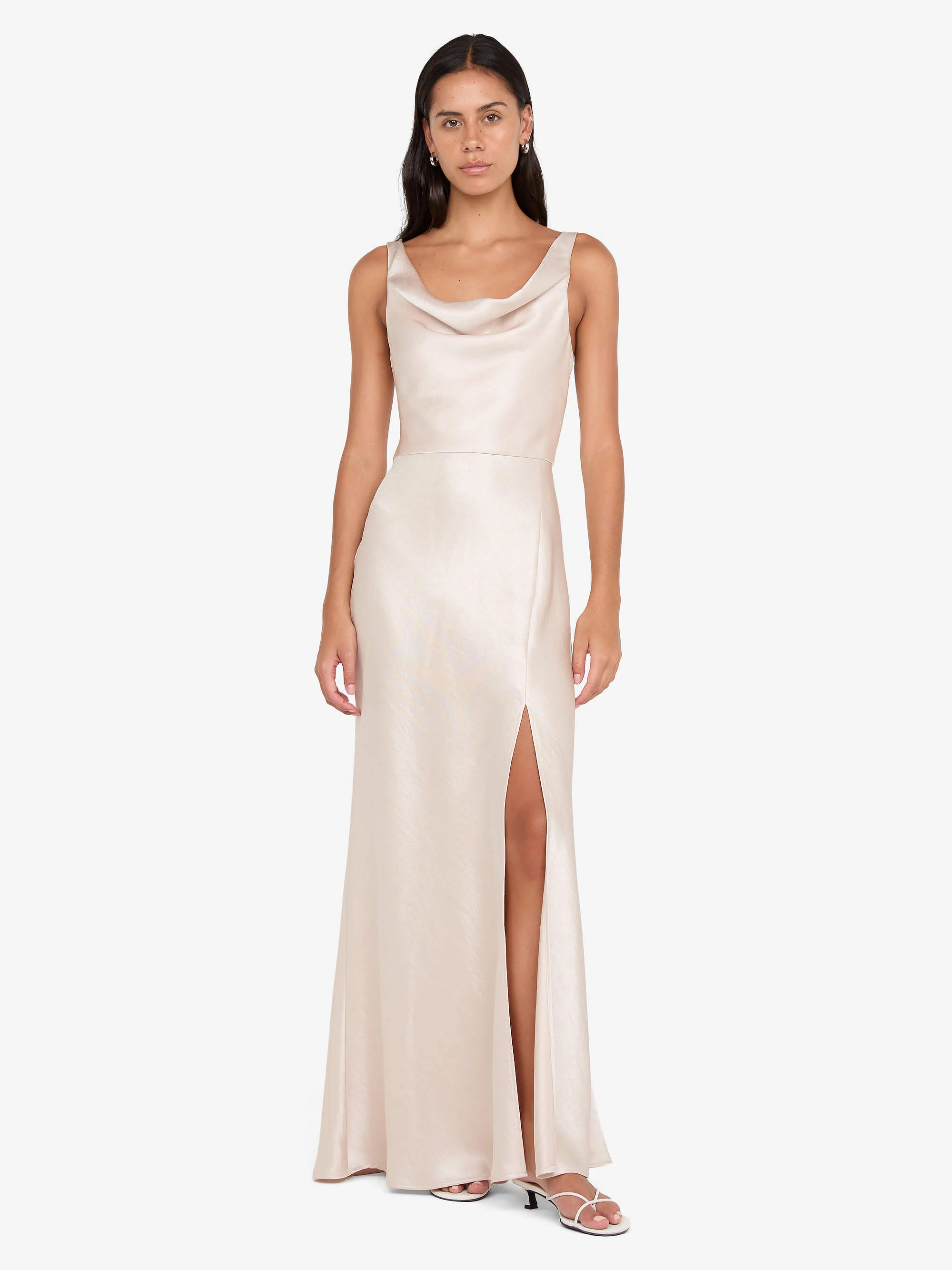 AUSTEN COWL NECK MAXI DRESS - SAND - Image 3