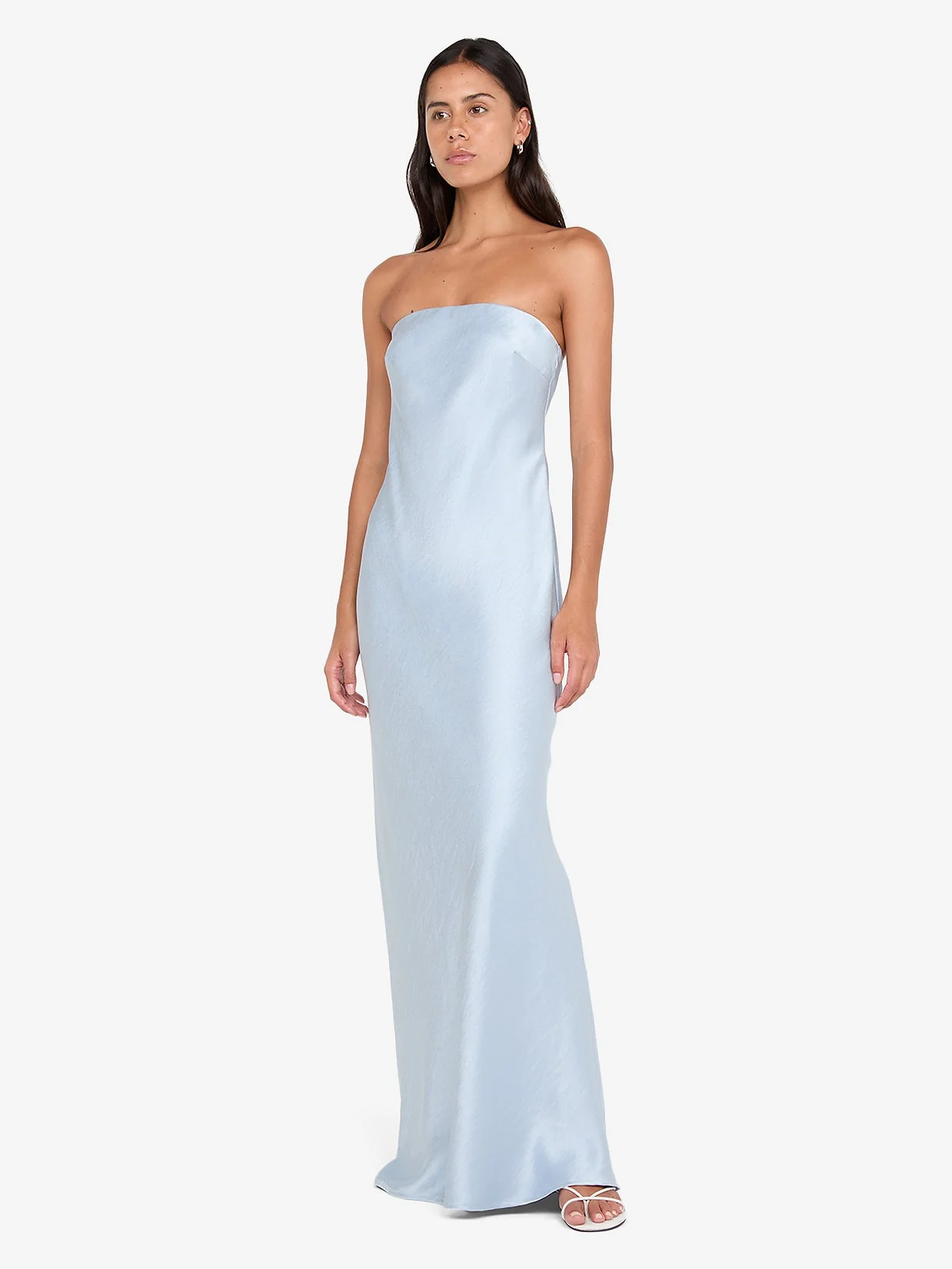AUSTEN STRAPLESS MAXI DRESS - DUSTY BLUE - Image 2