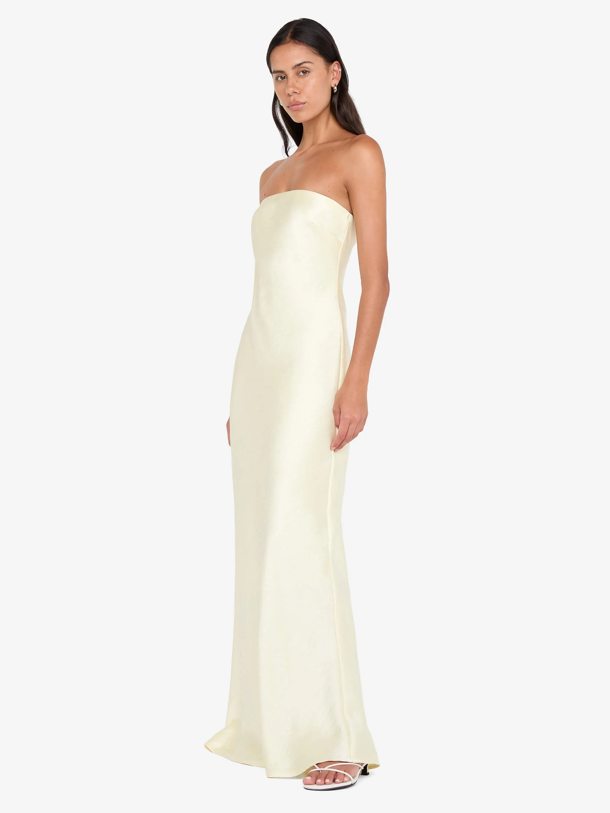 AUSTEN STRAPLESS MAXI DRESS - ICE YELLOW - Image 4