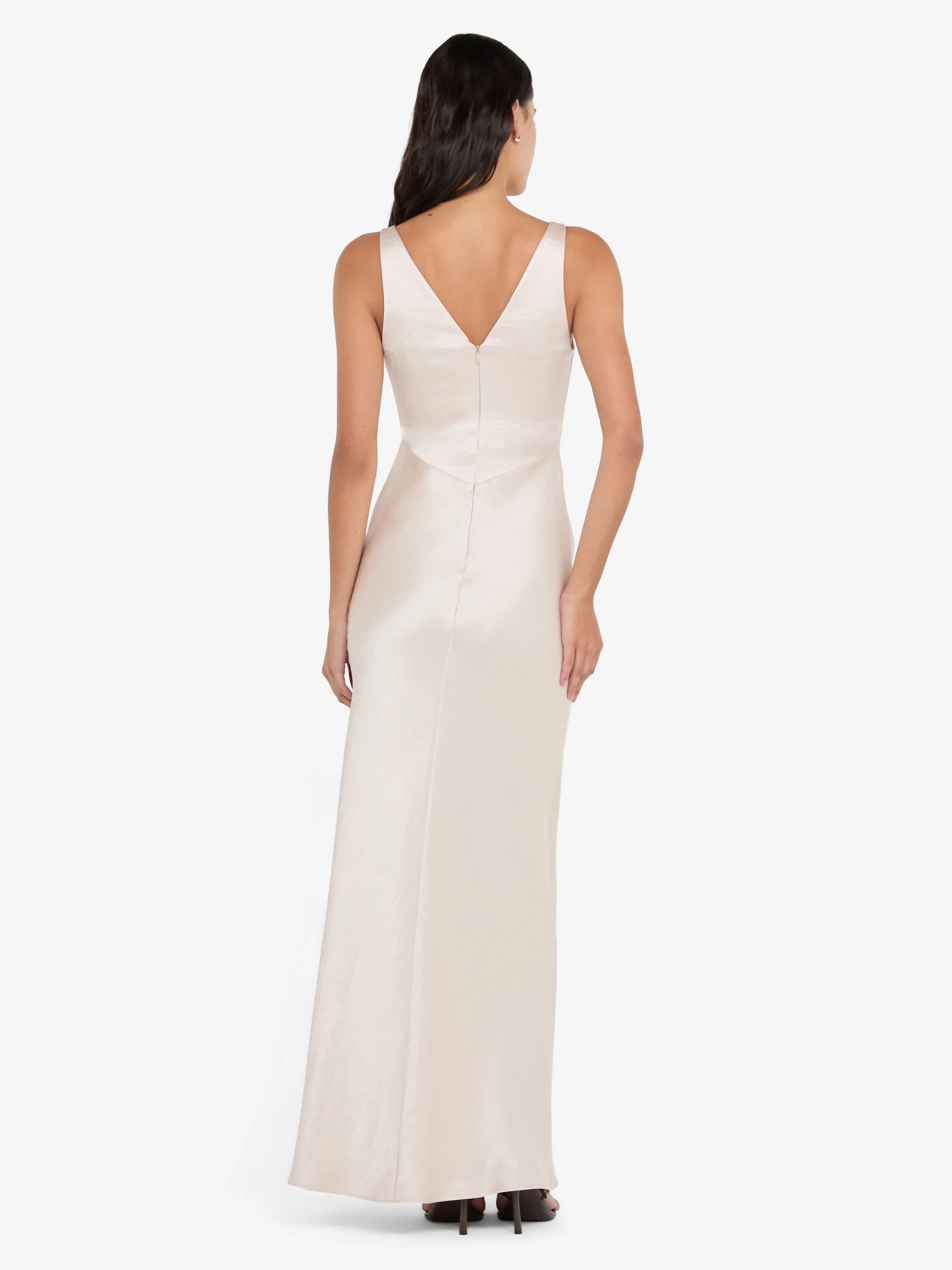AUSTEN V NECK MAXI DRESS - SAND - Image 4
