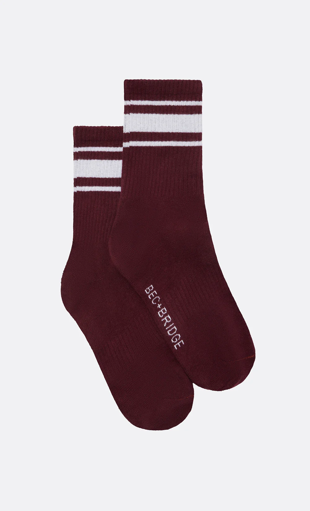 B+B SOCKS - BURG/WHITE