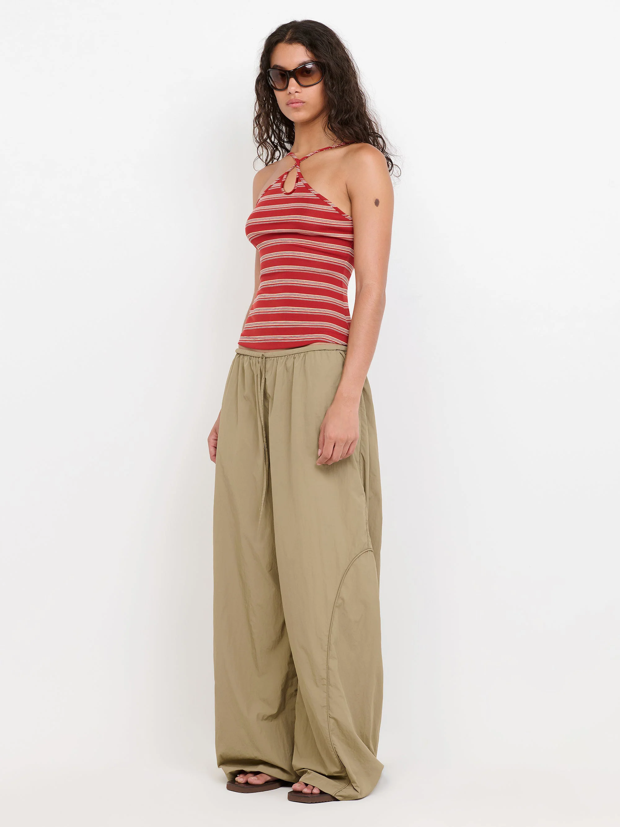 BENNI KEYHOLE TANK - BURNT RED/BUTTER STRIPE - Image 2