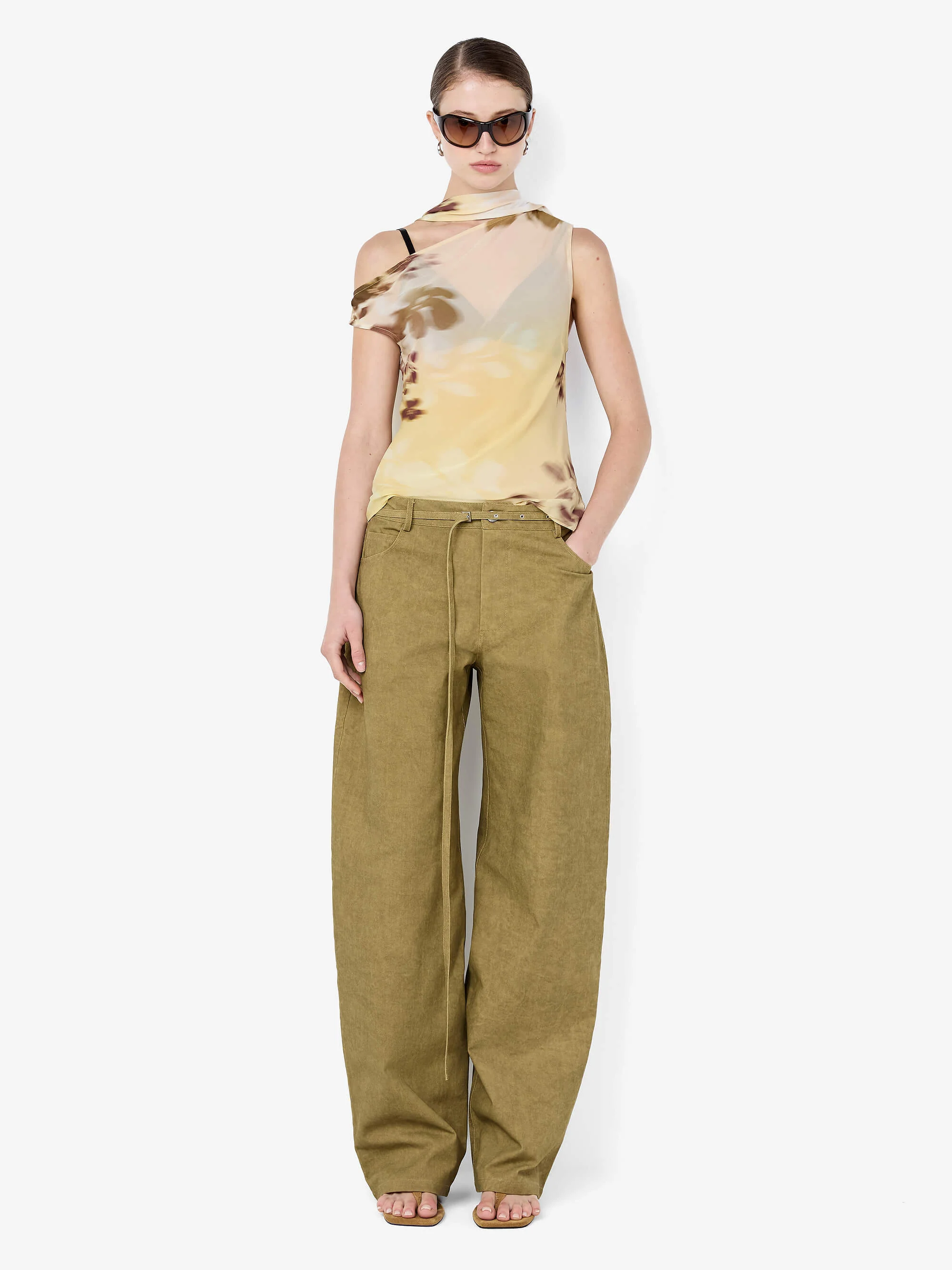 DAMIEN BARREL LEG PANT - MUSTARD - Image 5