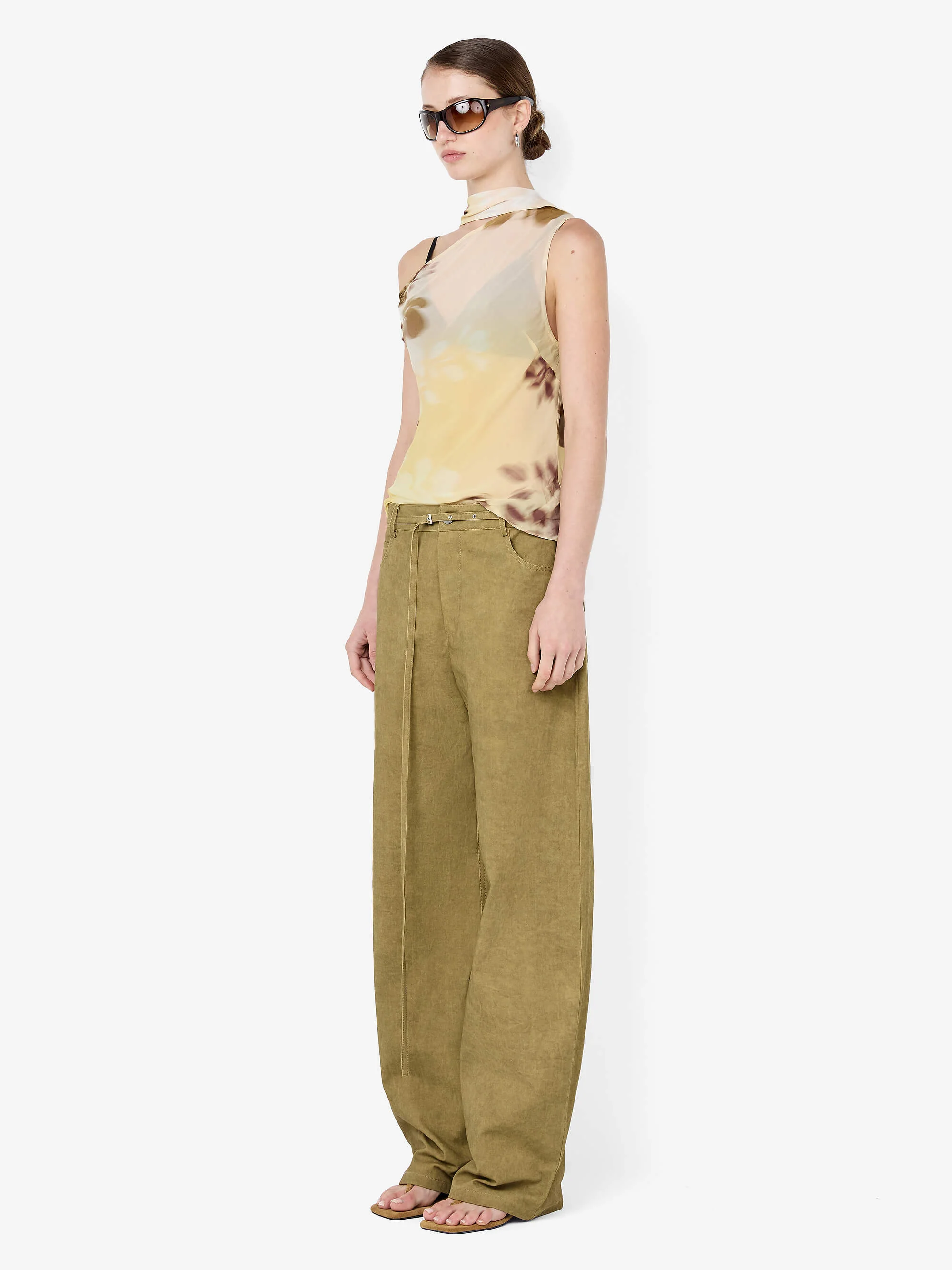 DAMIEN BARREL LEG PANT - MUSTARD - Image 2