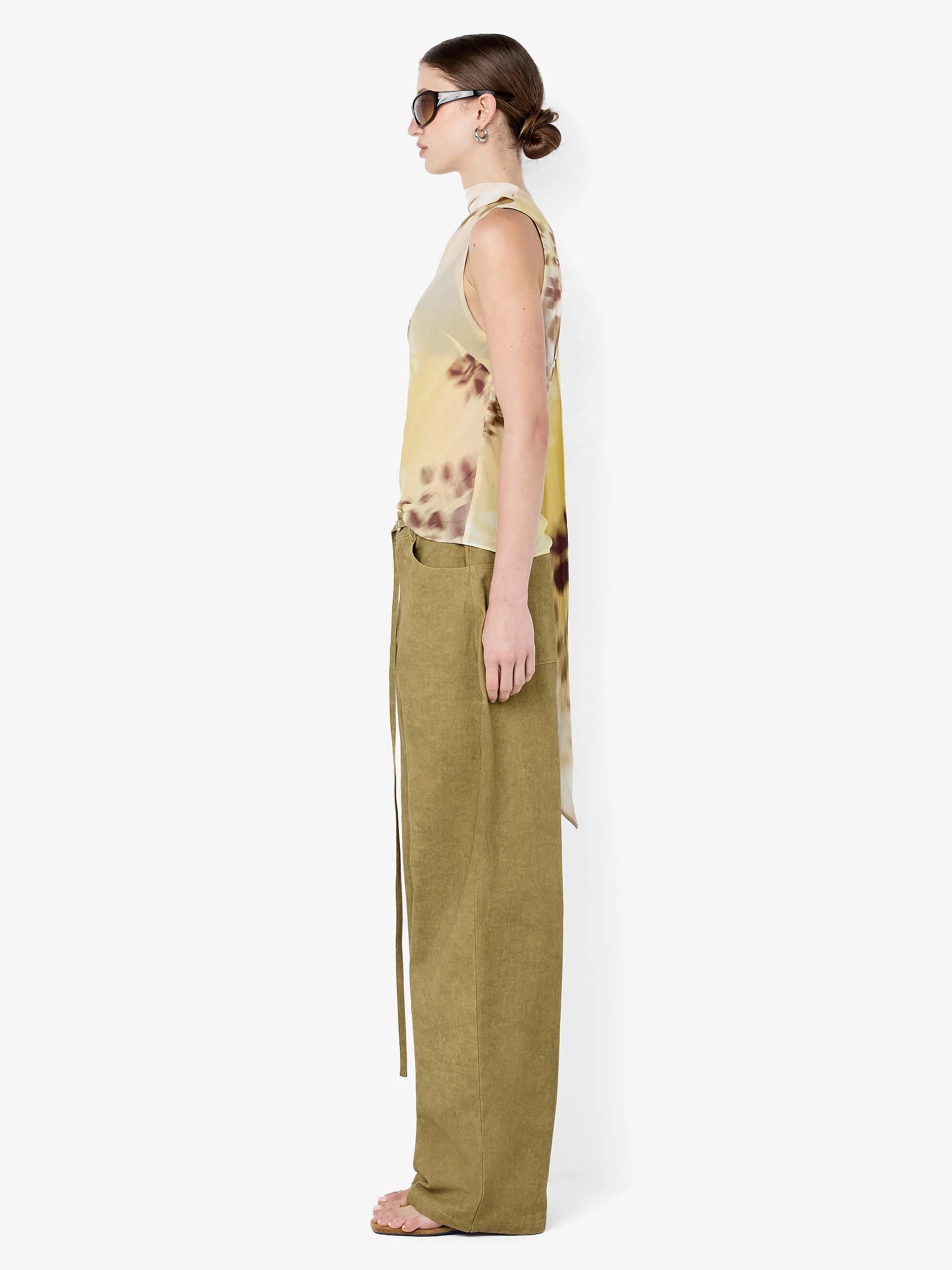 DAMIEN BARREL LEG PANT - MUSTARD - Image 3