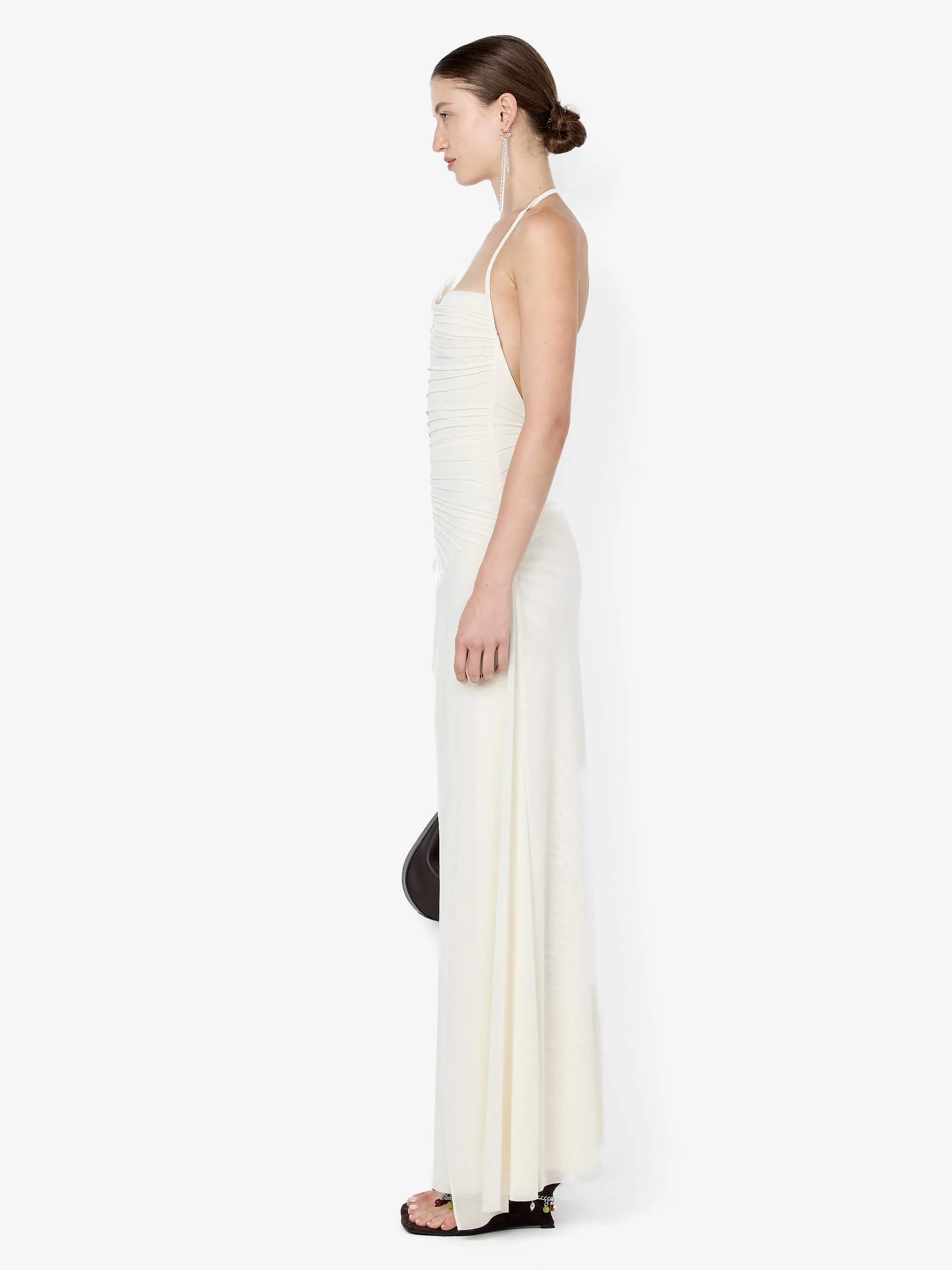 BRENNA PINTUCK MAXI DRESS - SNOW - Image 3