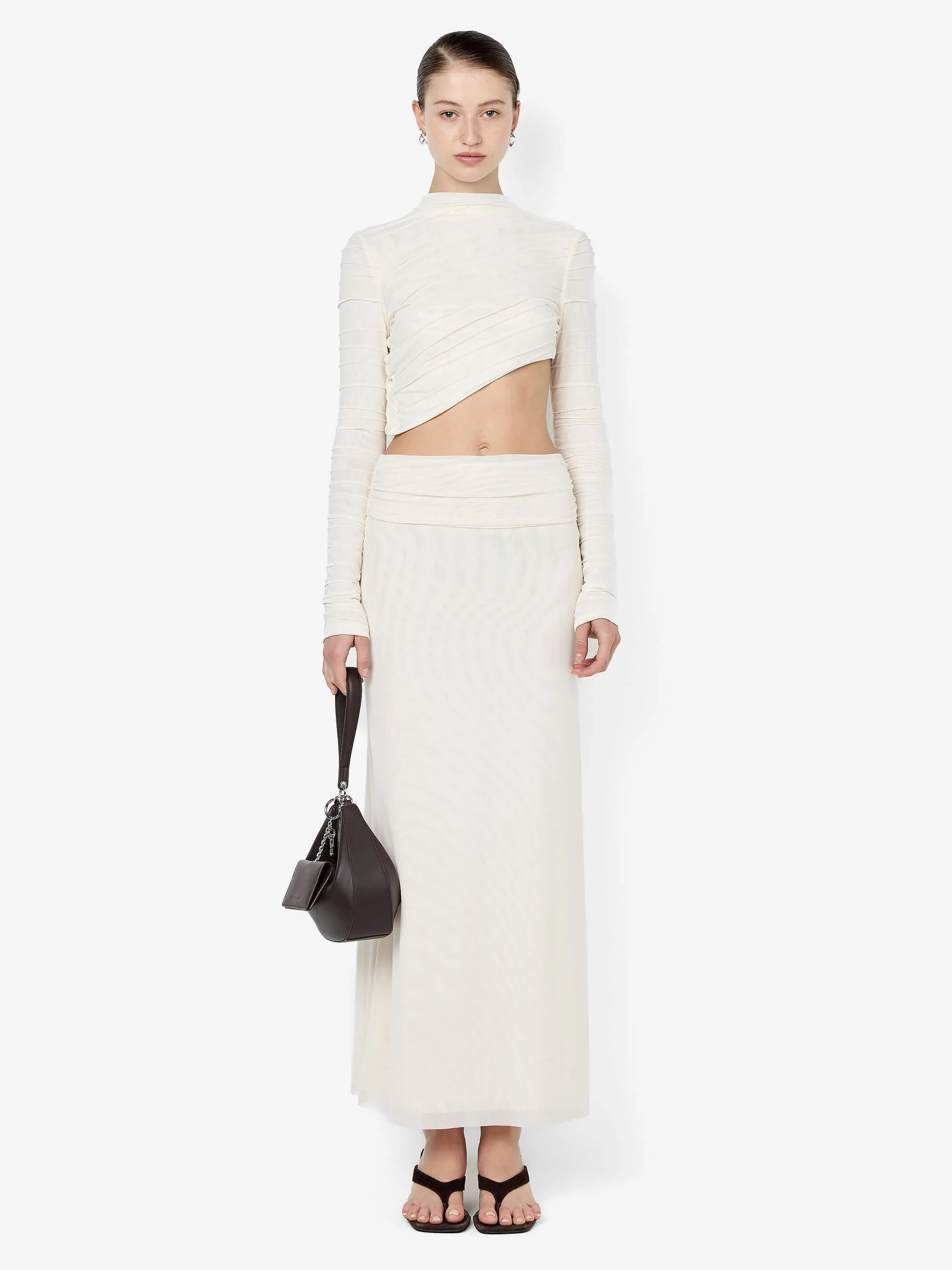 BRENNA PINTUCK TOP - SNOW