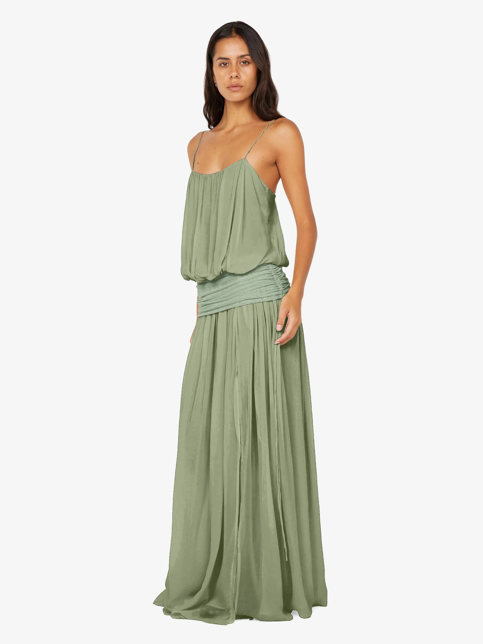 CAMILLE BLOUSON DRESS - PISTACHIO - Image 3