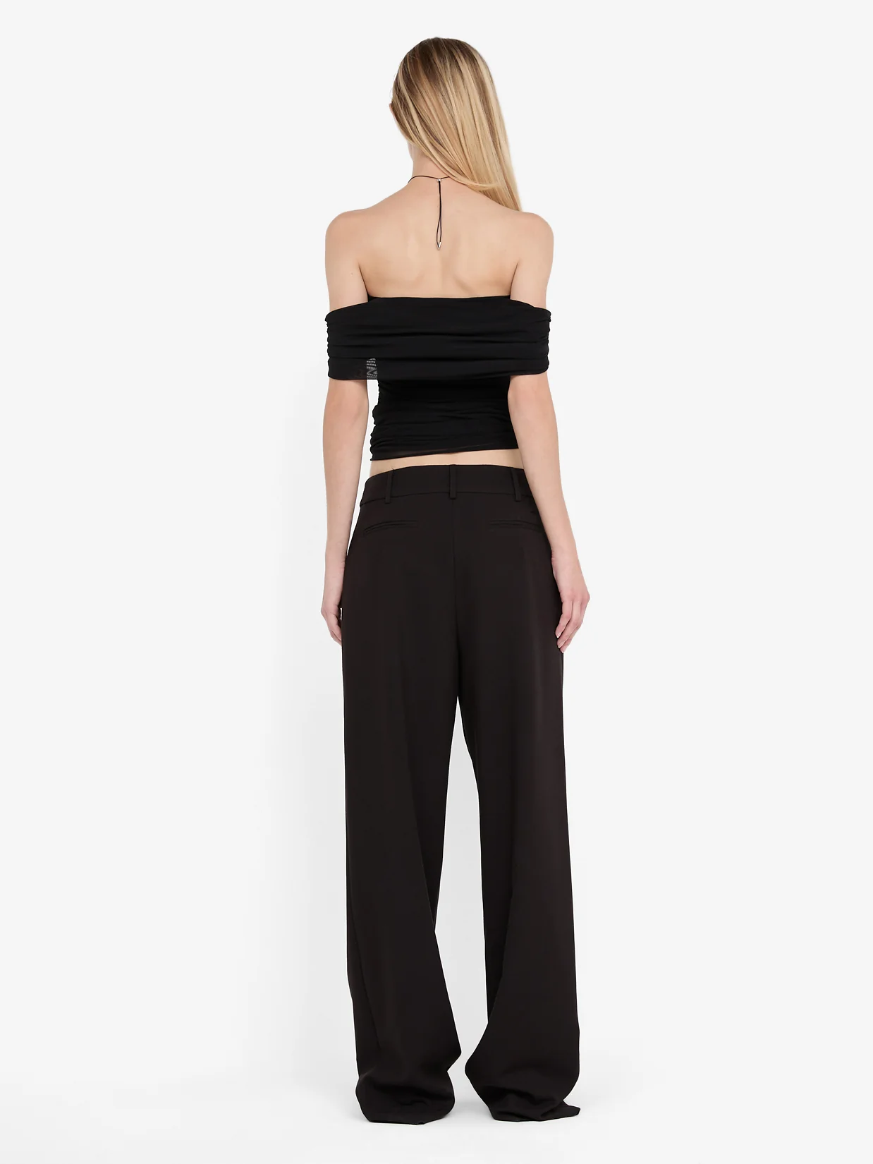 CAMILLE OFFSHOULDER TOP - BLACK - Image 3