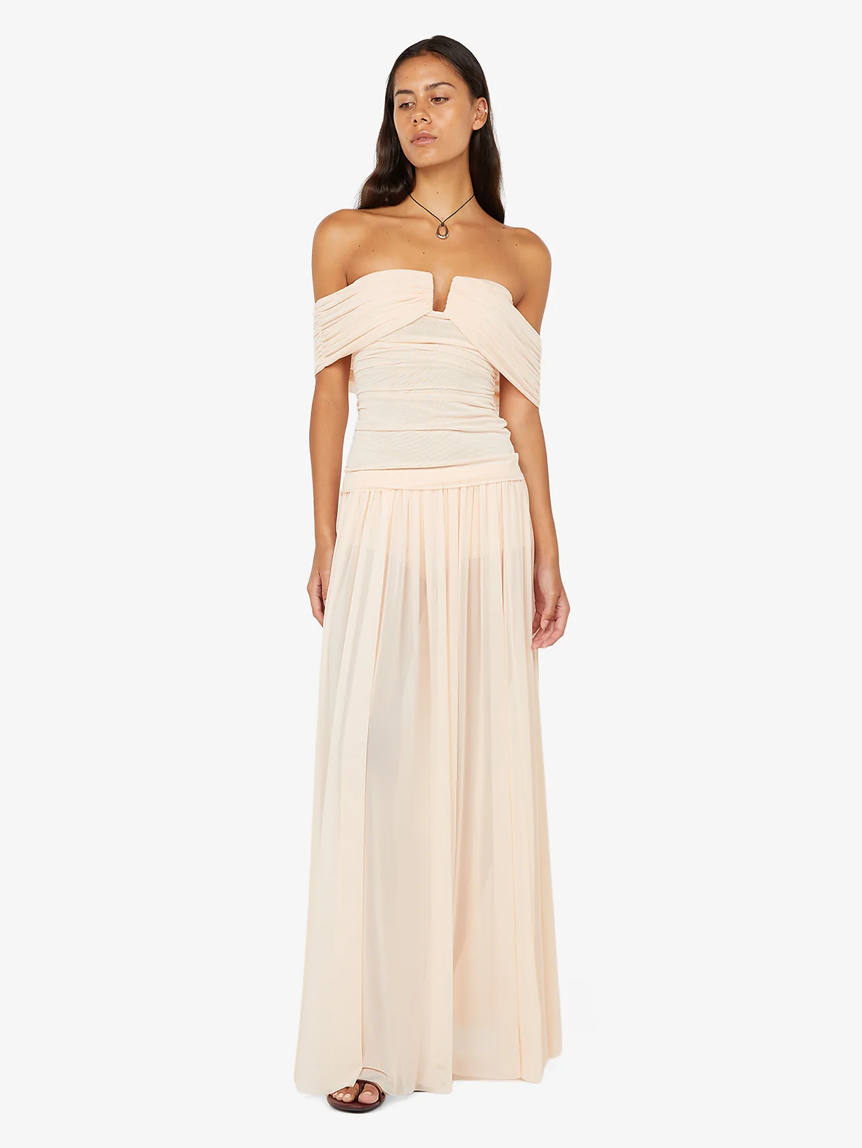 CAMILLE OFFSHOULDER TOP - PEACH