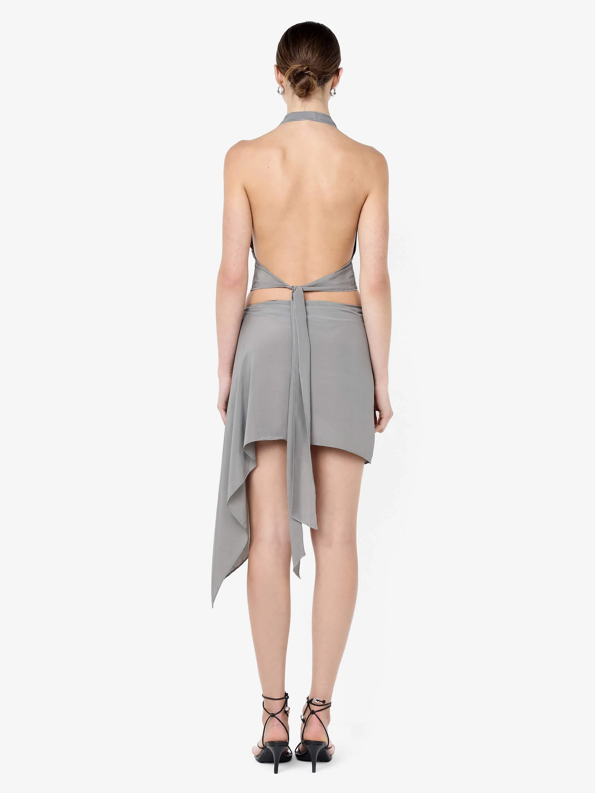 CHATEAU HALTER TOP - SLATE GREY/IVORY - Image 2
