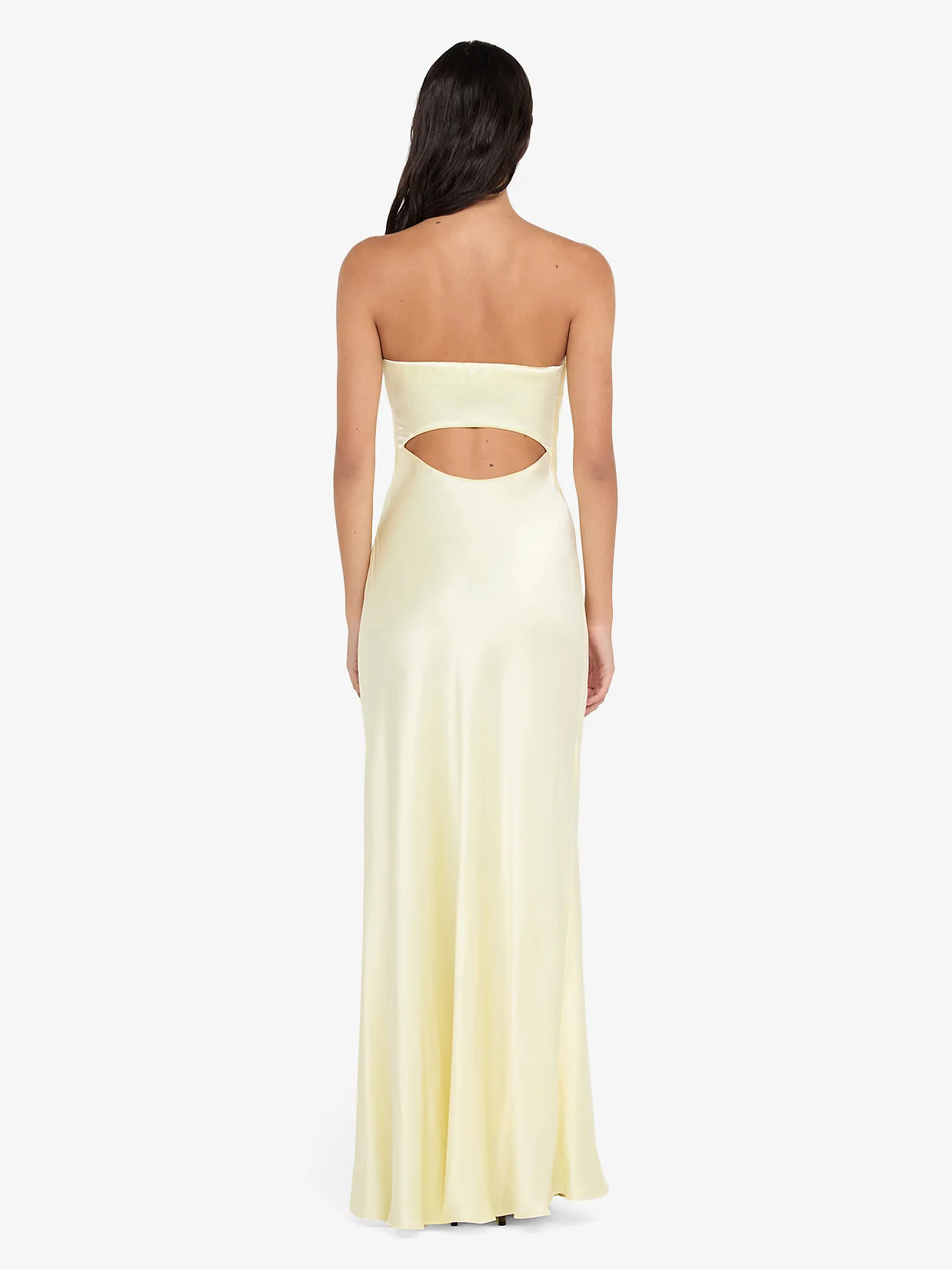 CINDER STRAPLESS MAXI DRESS - ICE YELLOW - Image 4