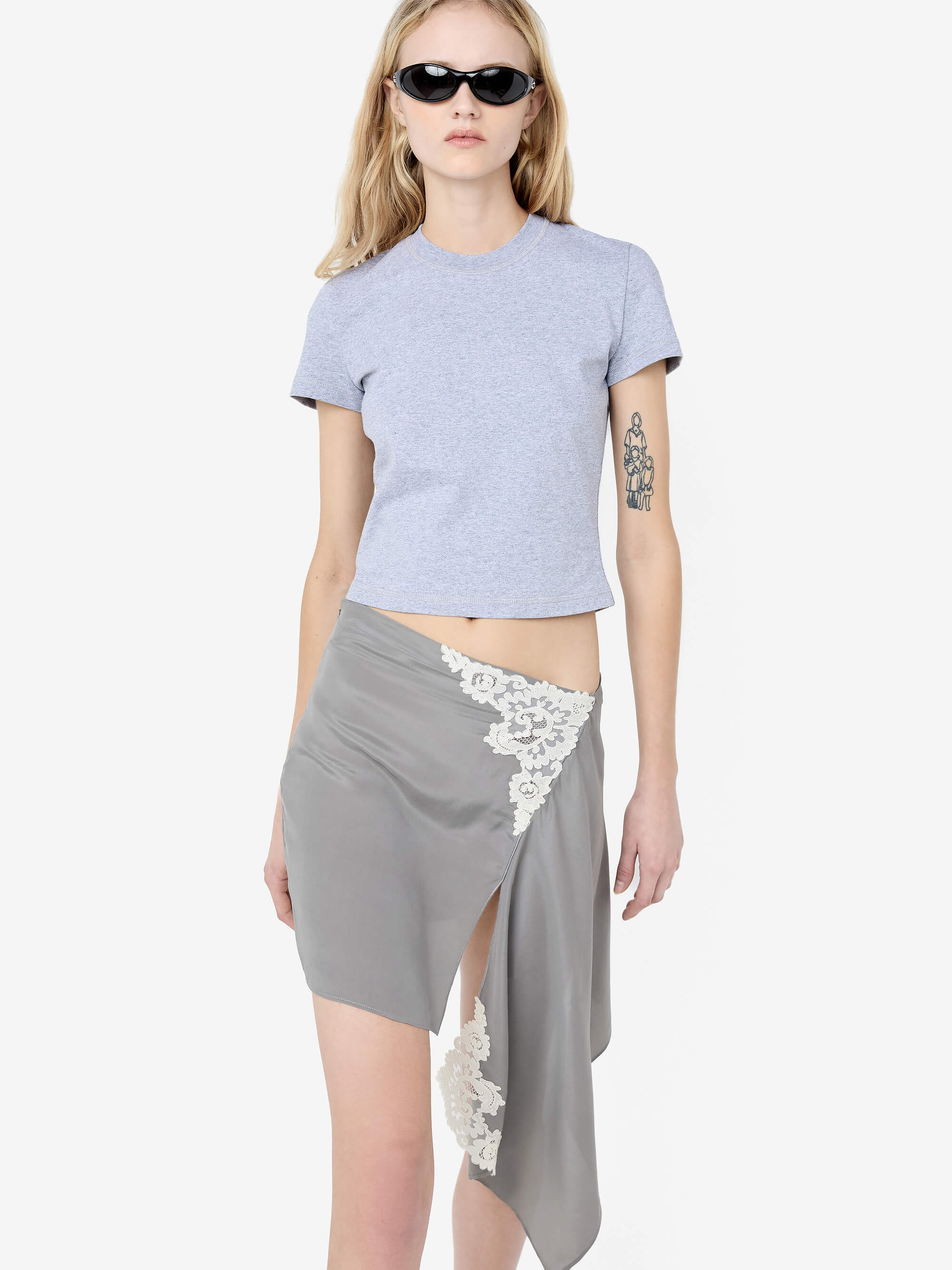 CLAUDETTE BABY TEE - GREY MARLE - Image 6