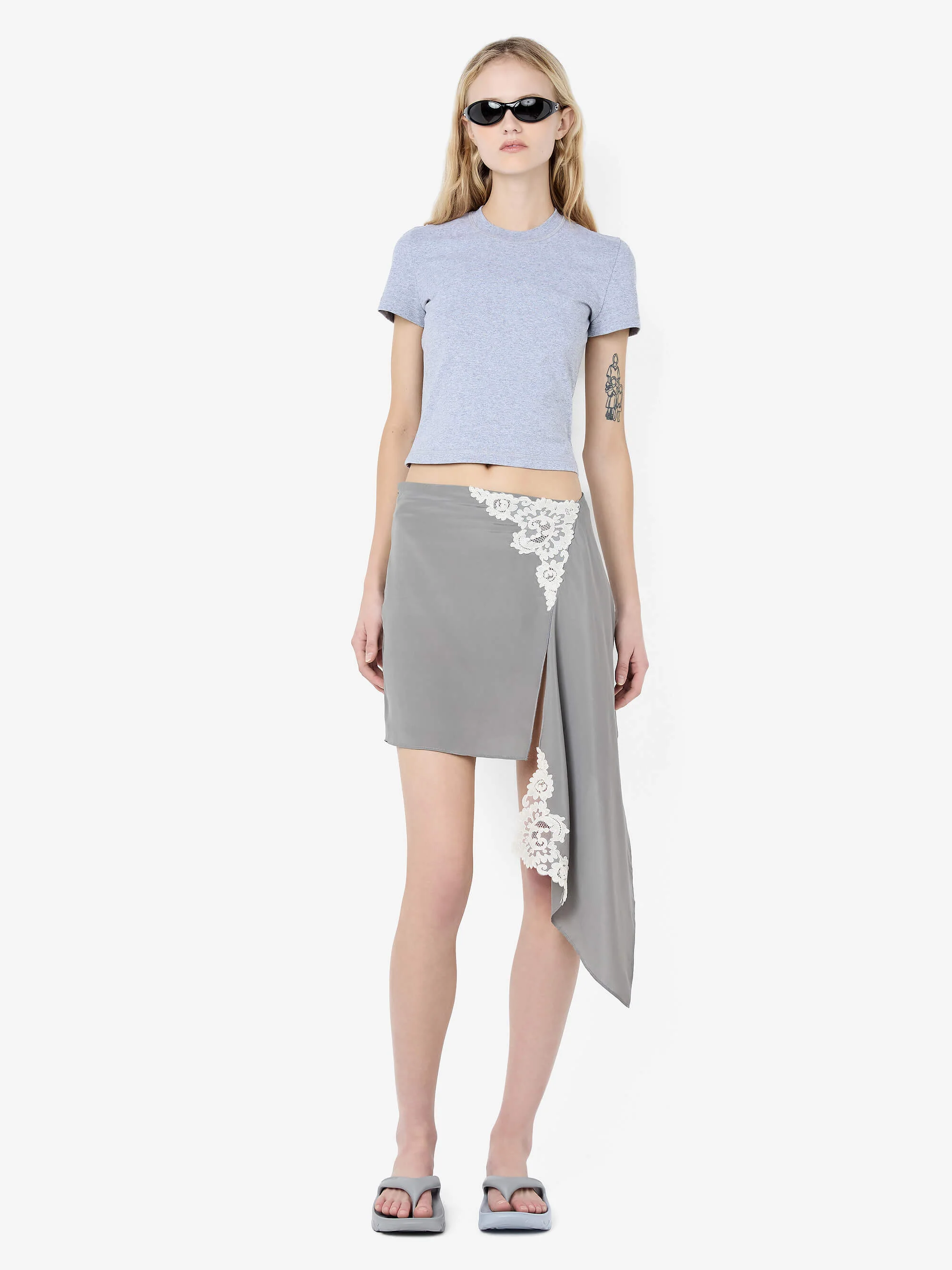 CLAUDETTE BABY TEE - GREY MARLE - Image 7