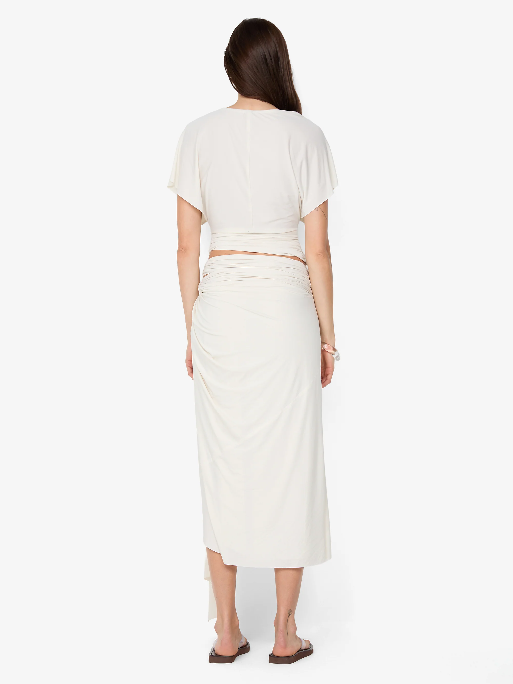 CLEMENTINE DRAPE SKIRT - VANILLA - Image 4