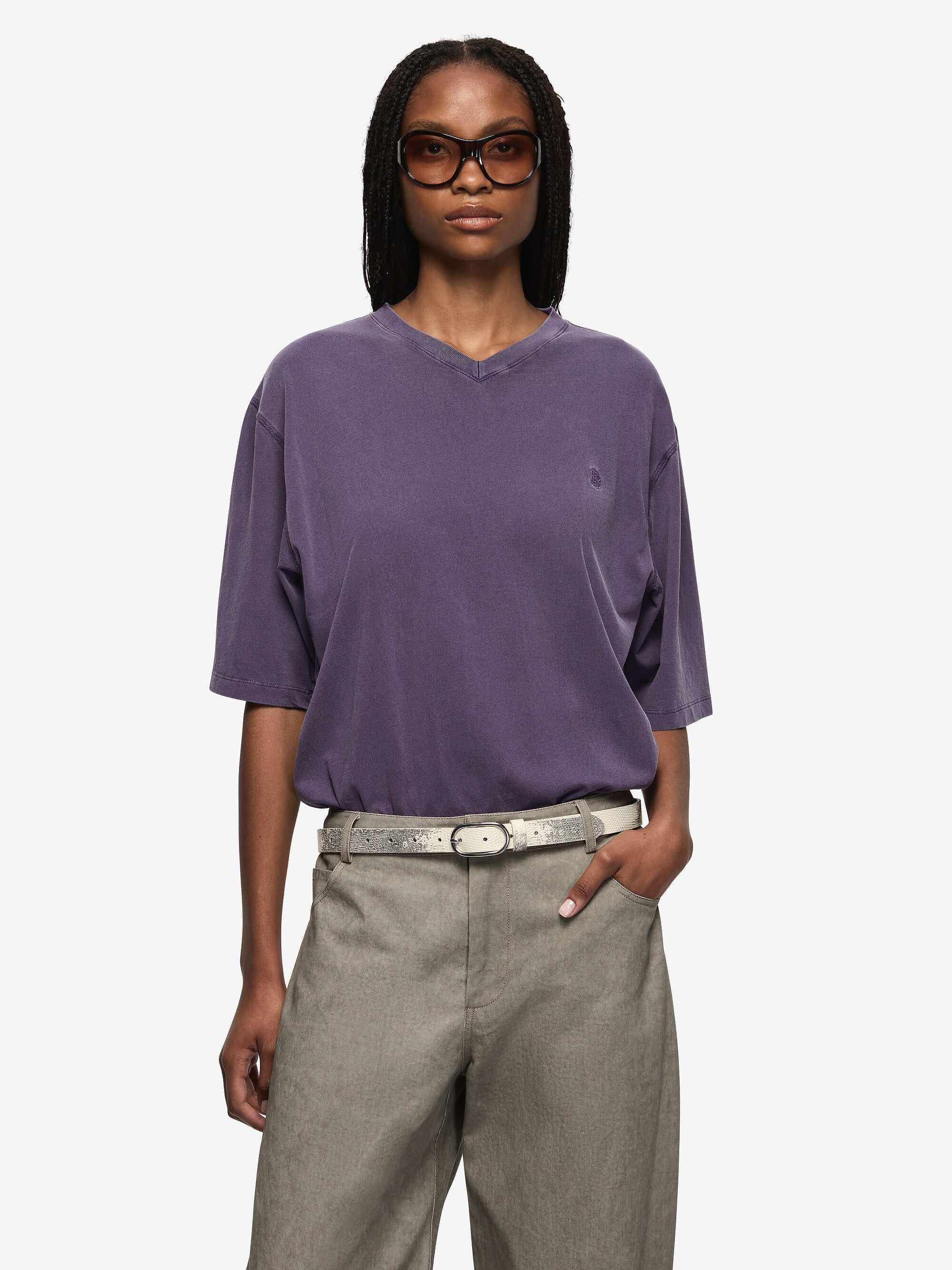COLE V NECK TEE - AMETHYST - Image 2