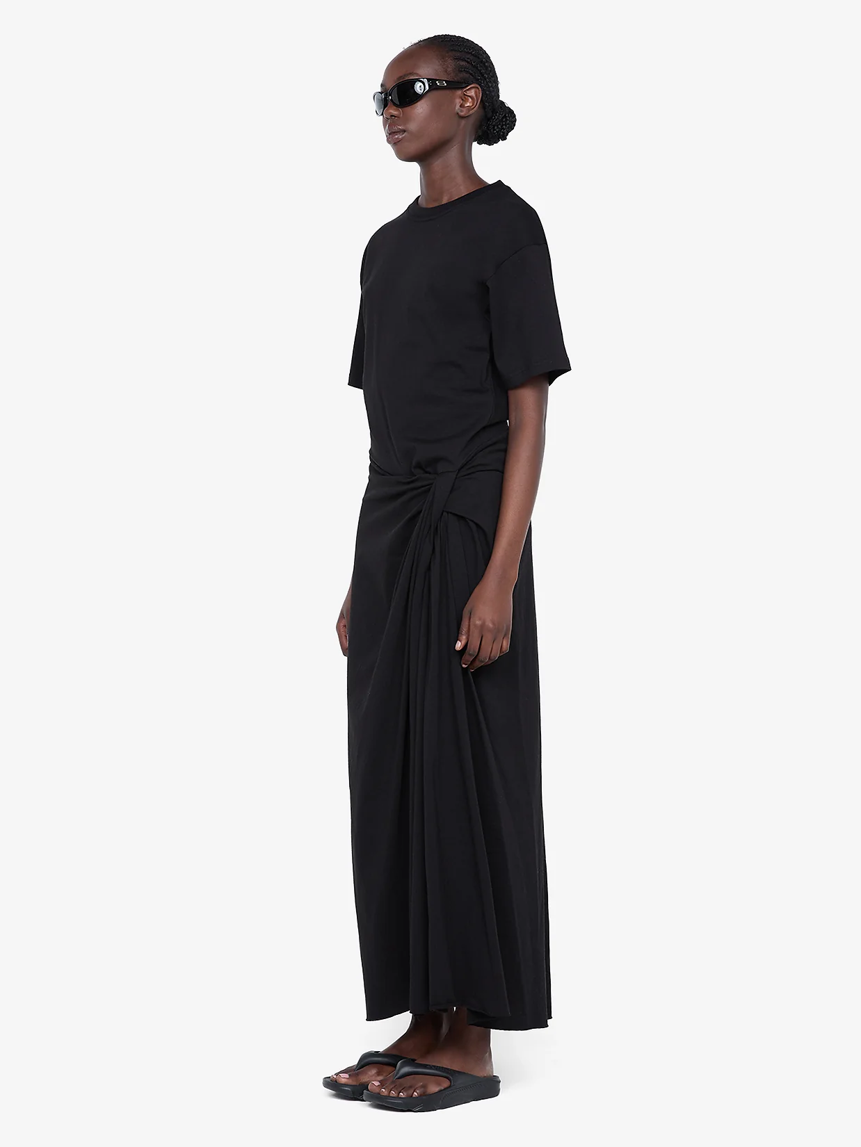 CYPRUS TWIST TEE DRESS - BLACK - Image 3