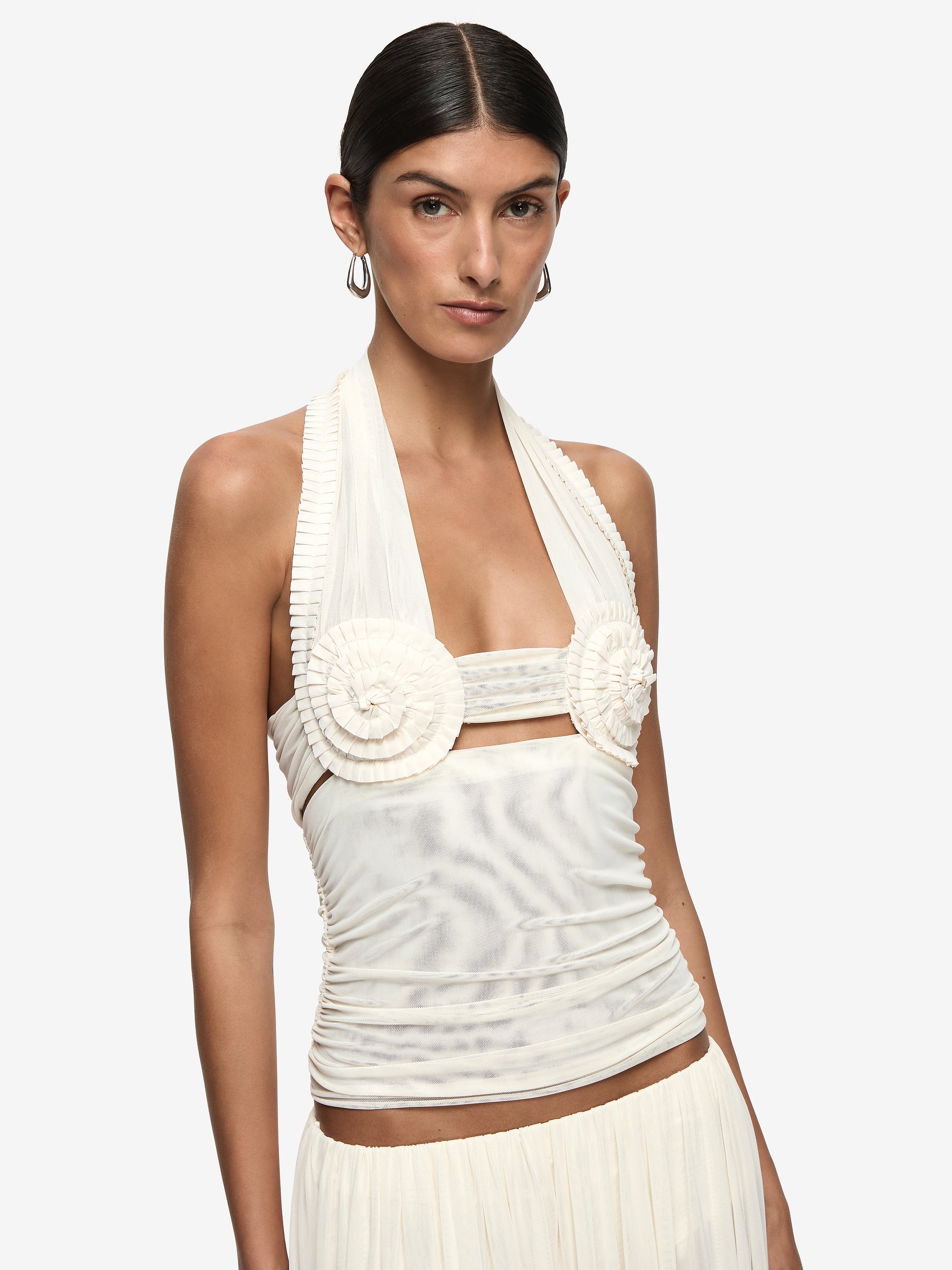 DANTE SPIRAL HALTER TOP - BUTTERCREAM - Image 4