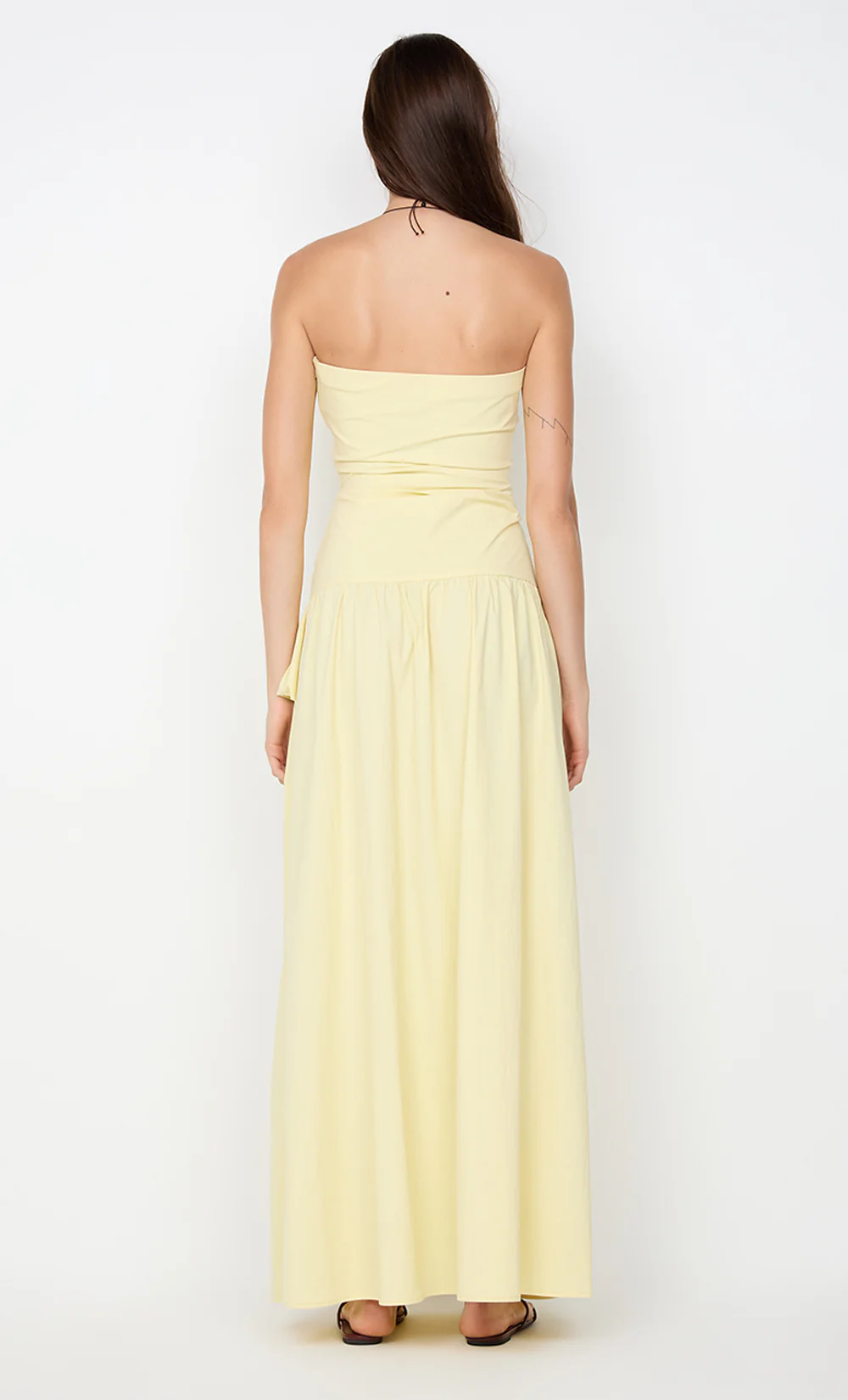 DANTE STRAPLESS MAXI DRESS - ICE YELLOW - Image 3