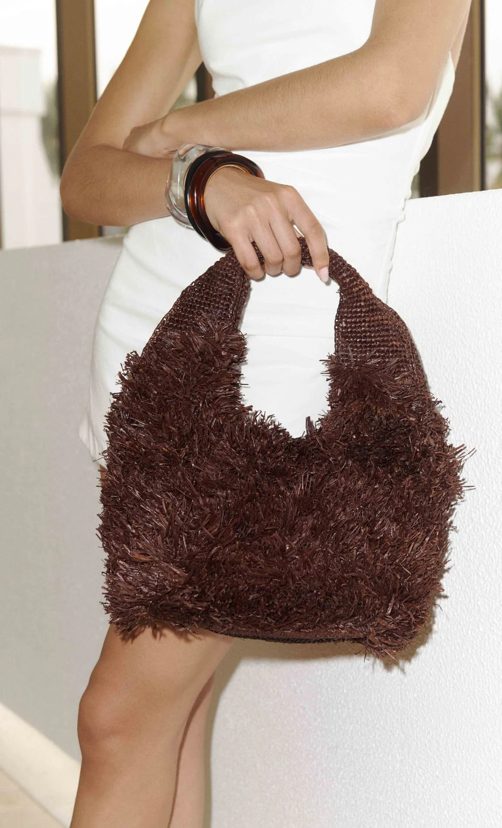 DAWN RAFFIA BAG - DARK CHOCOLATE - Image 2